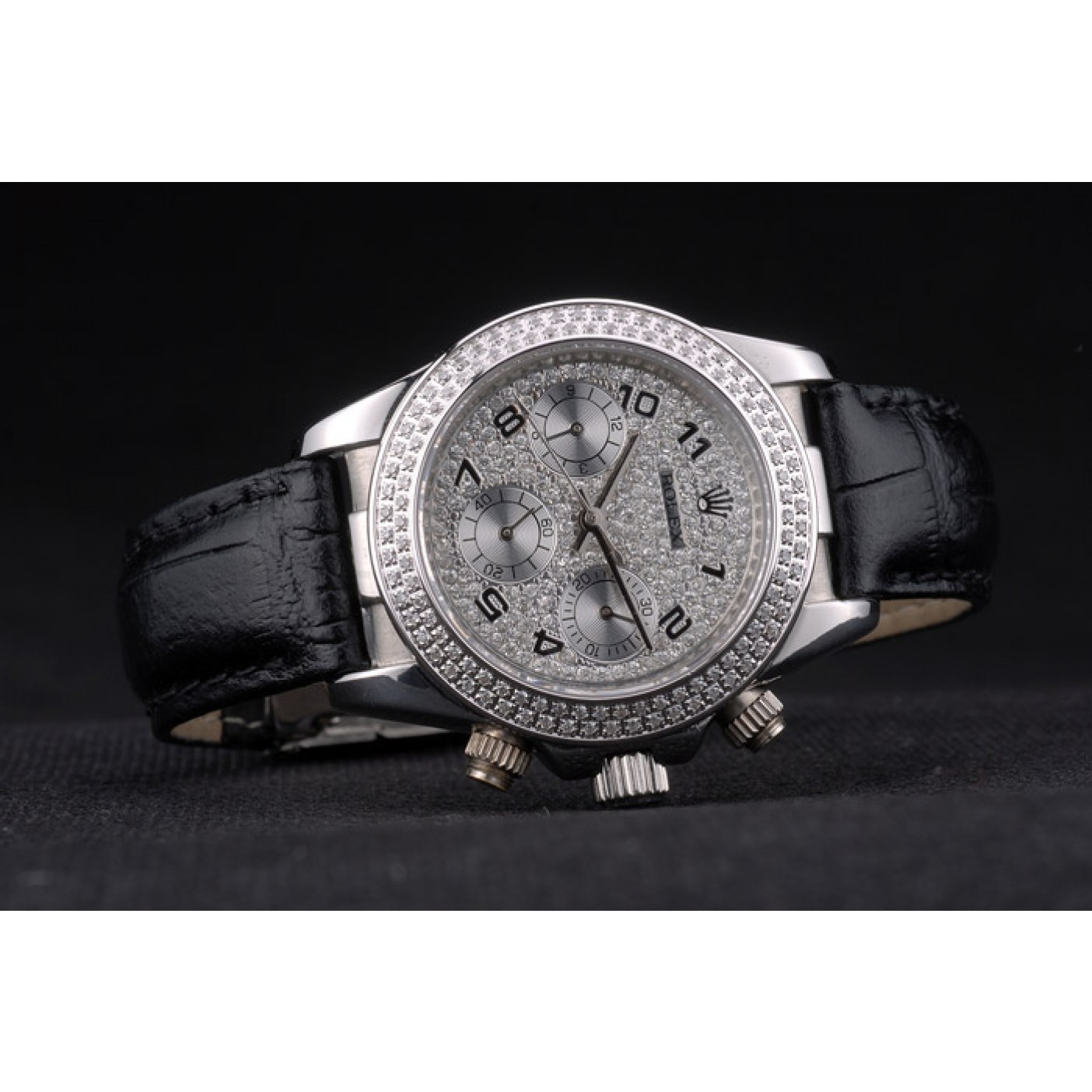 MiroTime Rolex Daytona Lady Stainless Steel Case Crystal Studded Bezel Crystal Studded Dial