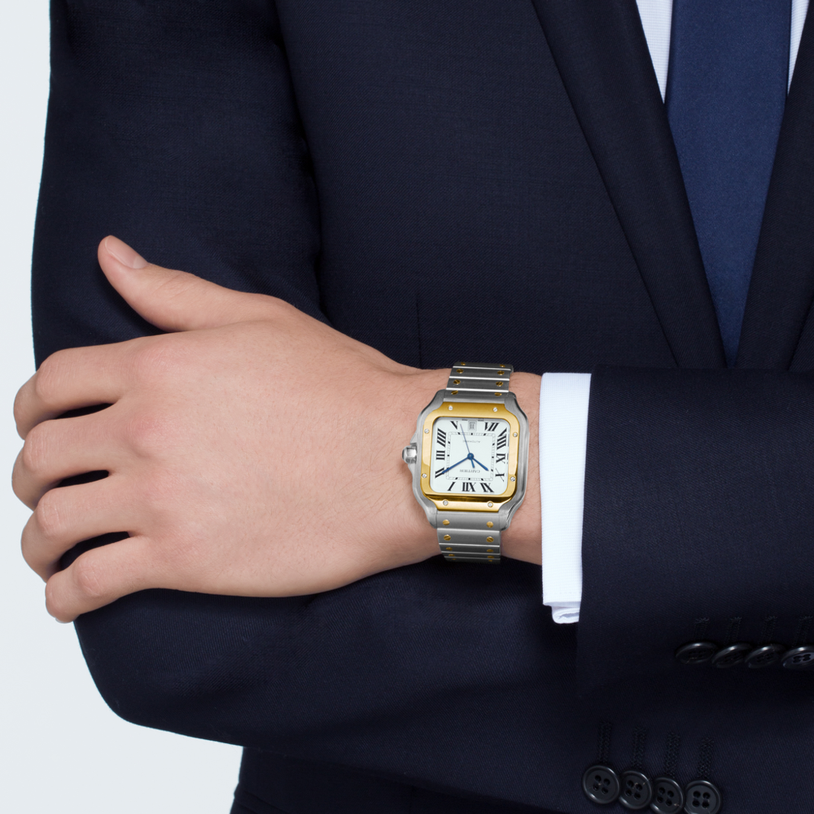 MiroTime Swiss Santos de Cartier, Large model, yellow gold & steel