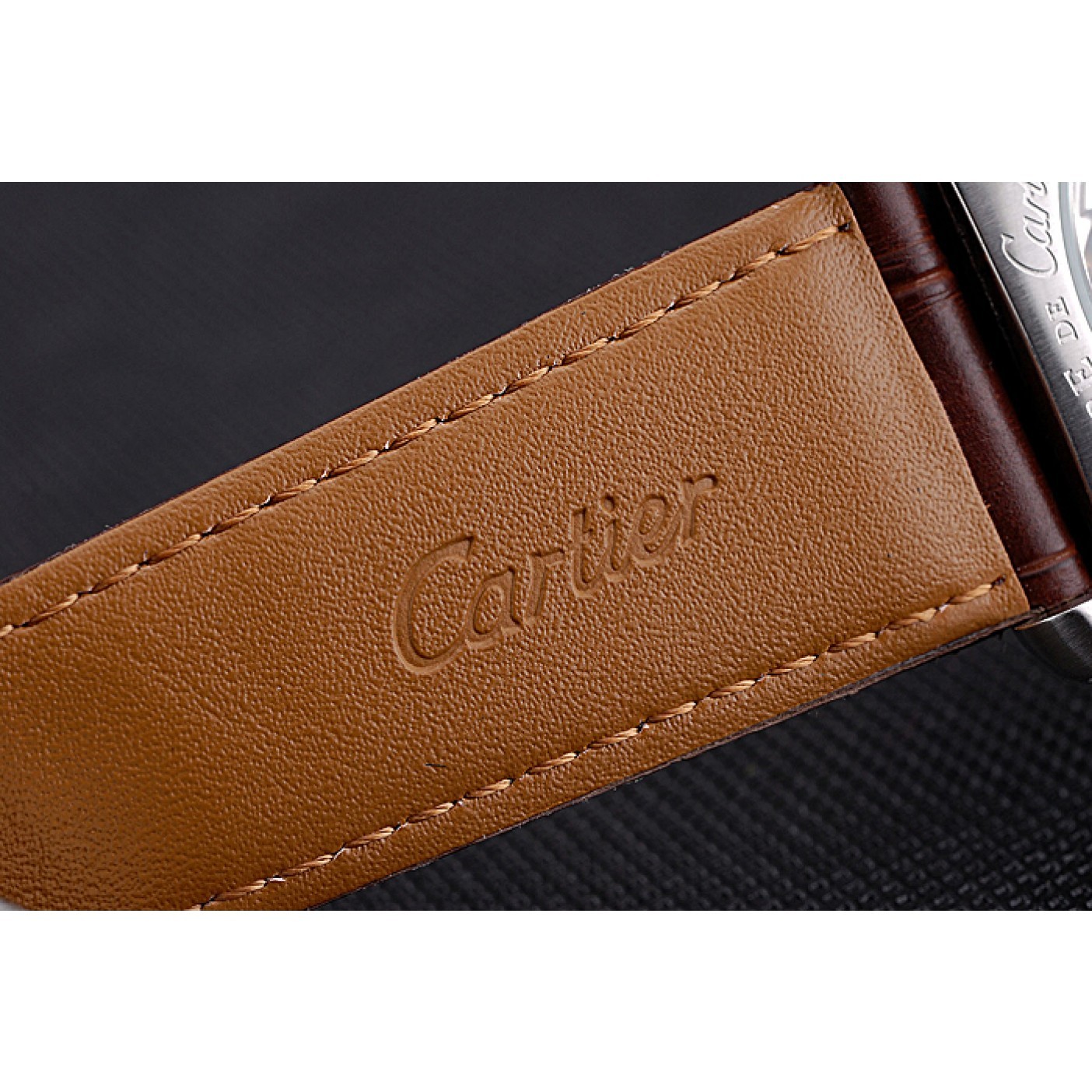 MiroTime Cartier Calibre Tourbillon White Dial Stainless Steel Case Brown Leather Strap 622750