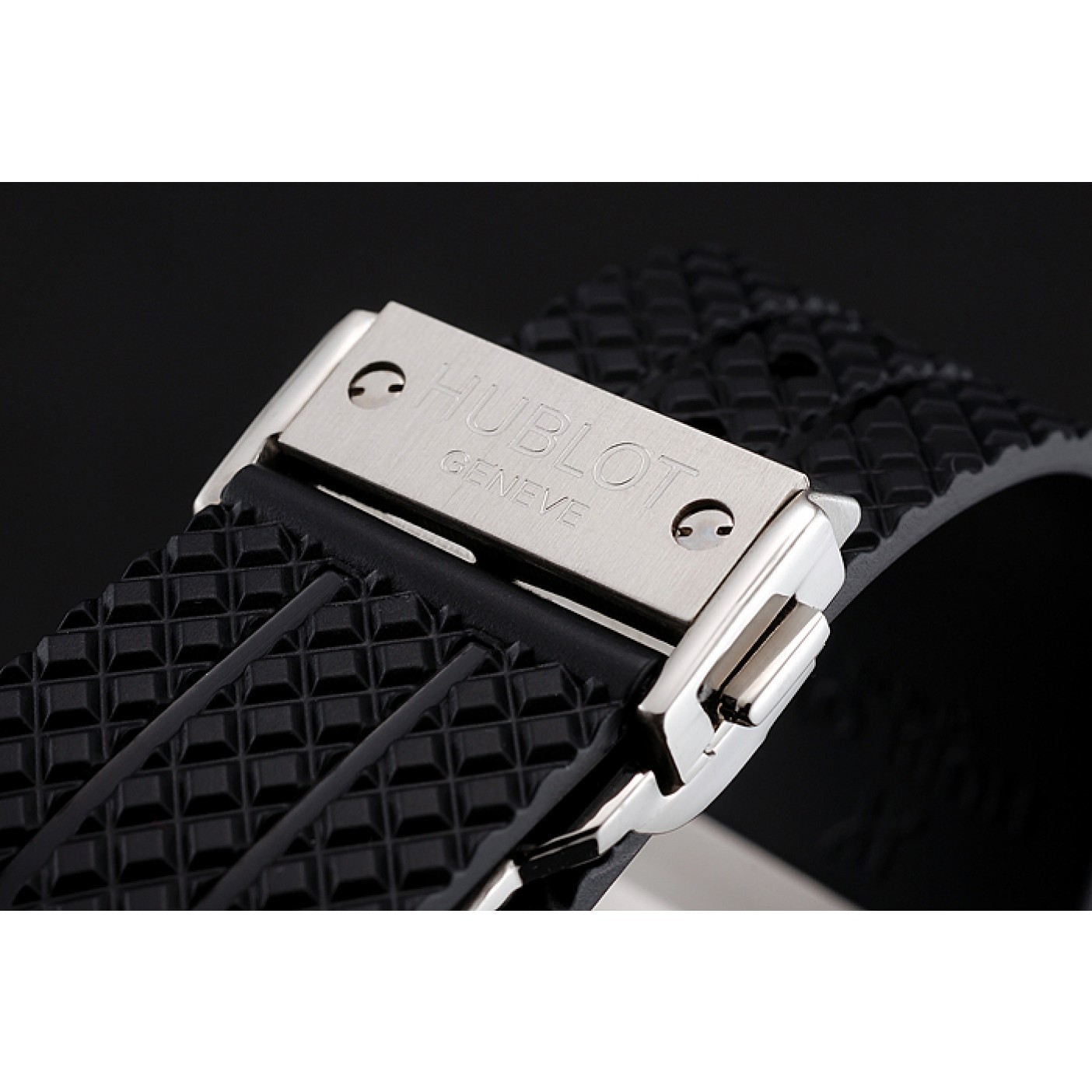 MiroTime Swiss Hublot Big Bang Carbon Effect Dial Silver Case Black Rubber Bracelet 1453899