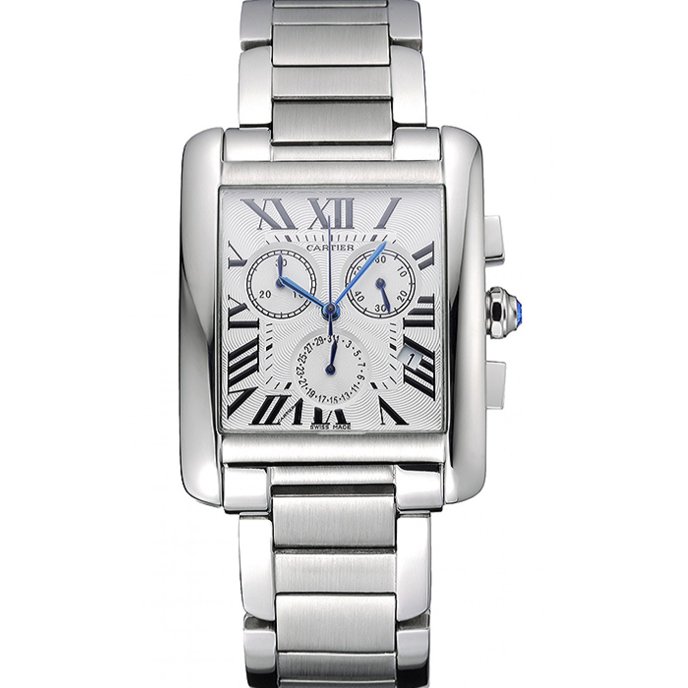 MiroTime Cartier Tank MC White Dial Stainless Steel Case And Bracelet 622697