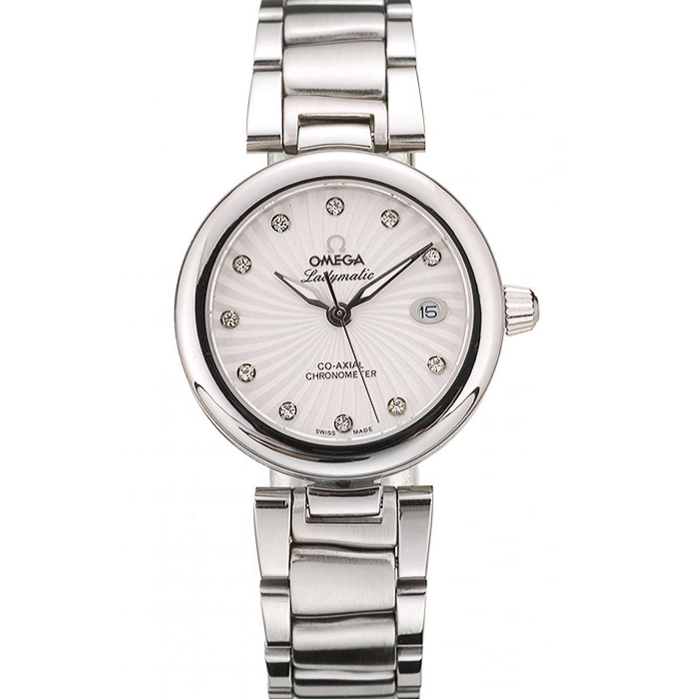 MiroTime Omega DeVille Ladymatic Stainless Steel Strap White Dial