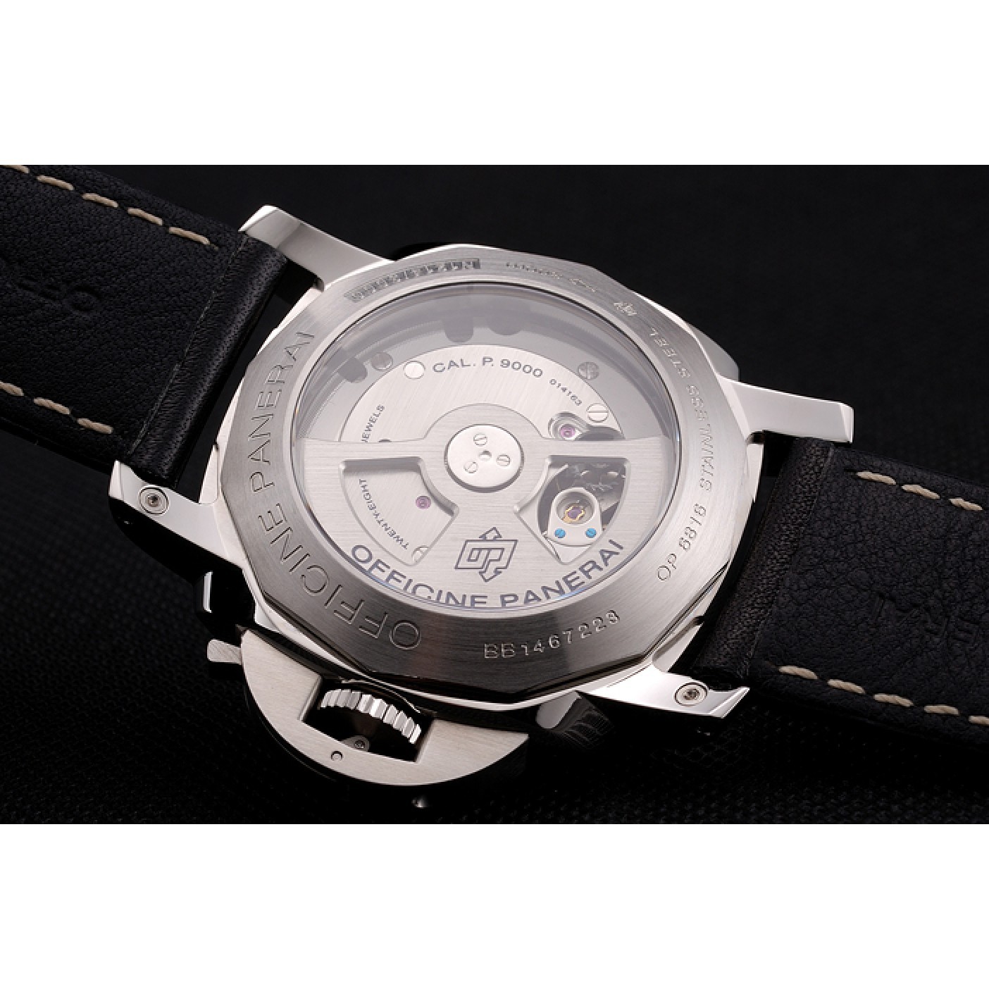 MiroTime Swiss Panerai Luminor Marina 1950 3 Days Brown Dial Stainless Steel Case Black Leather Strap
