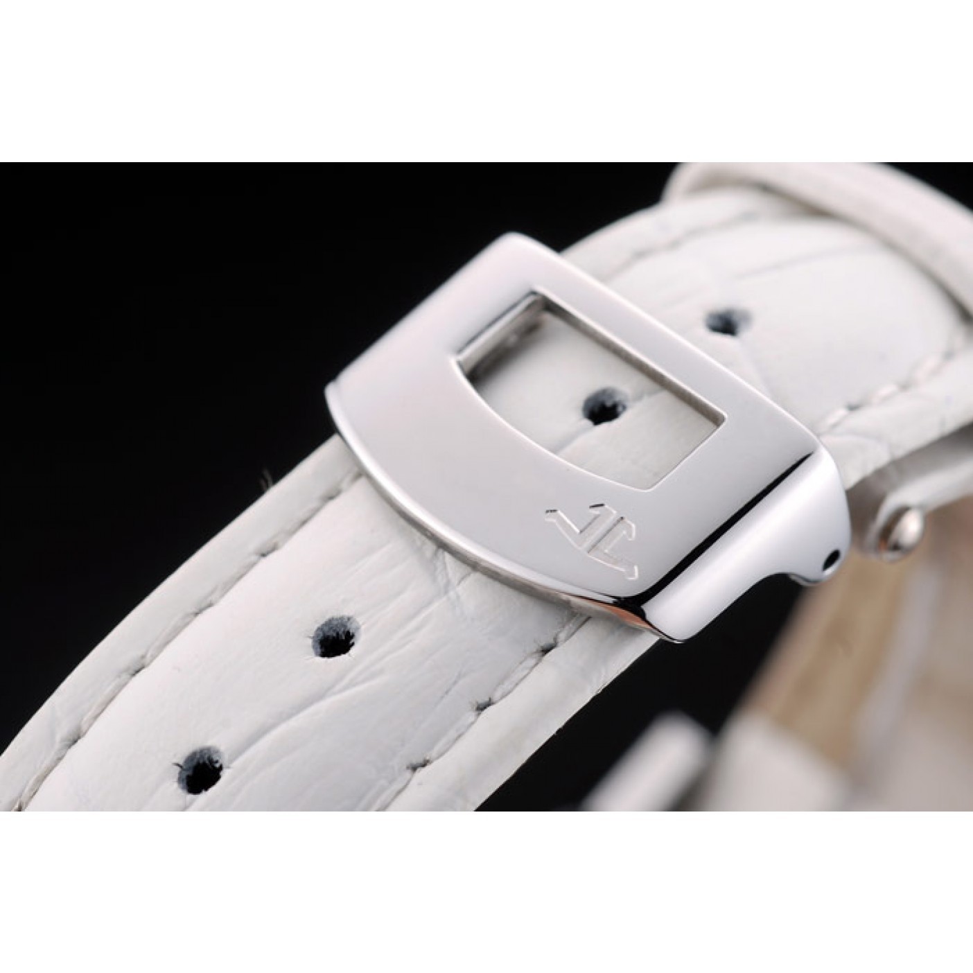 MiroTime Jaeger le Coultre Reverso Squadro Lady White Leather Strap Pearl Dial 41970