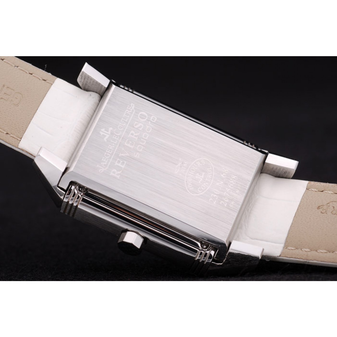 MiroTime Jaeger le Coultre Reverso Squadro Lady White Leather Strap Pearl Dial 41970