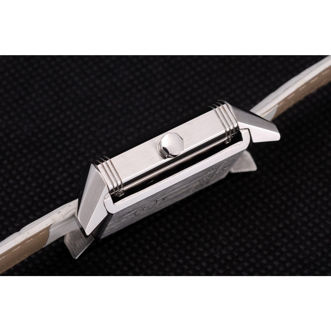 MiroTime Jaeger le Coultre Reverso Squadro Lady White Leather Strap Pearl Dial 41970
