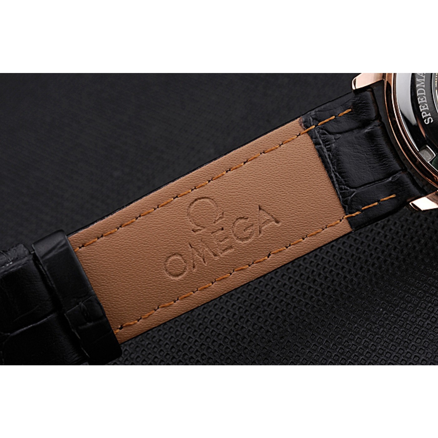 MiroTime Omega DeVille Prestige Small Seconds Black Dial Gold Case Black Leather Bracelet 622602