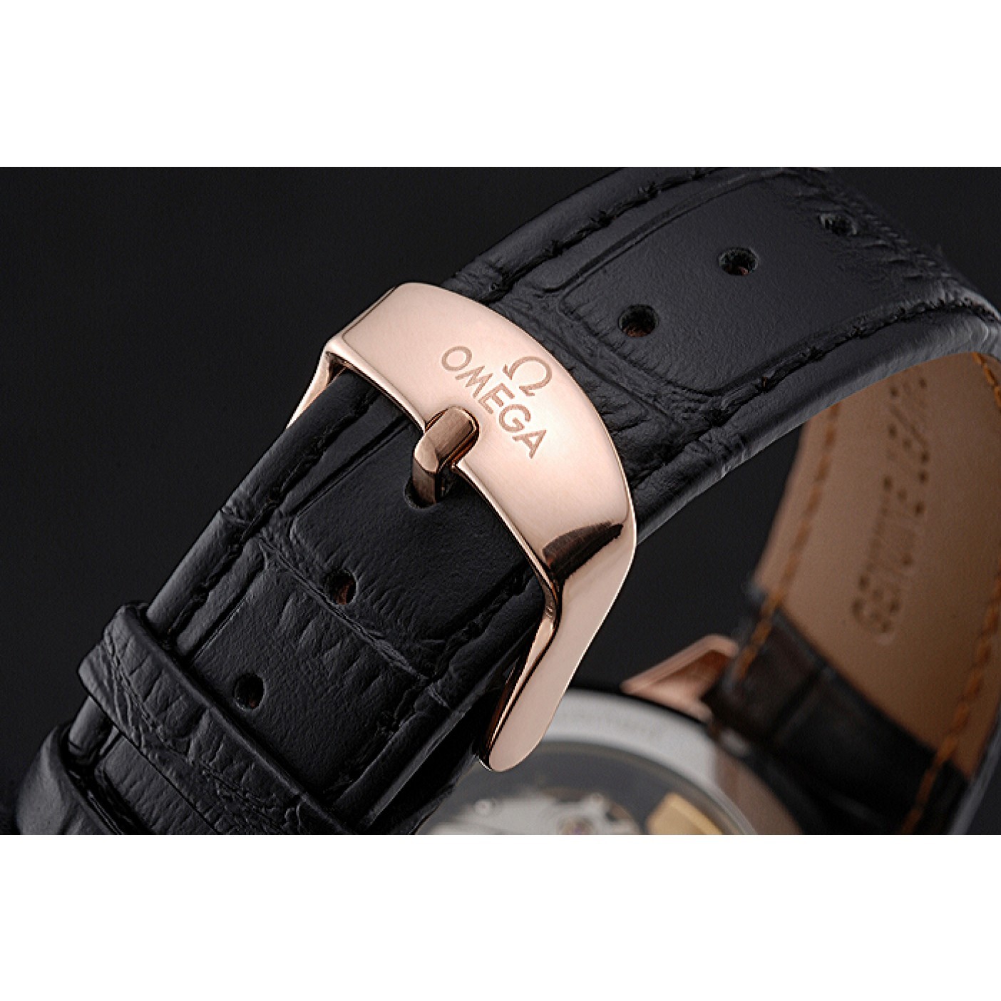 MiroTime Omega DeVille Prestige Small Seconds Black Dial Gold Case Black Leather Bracelet 622602