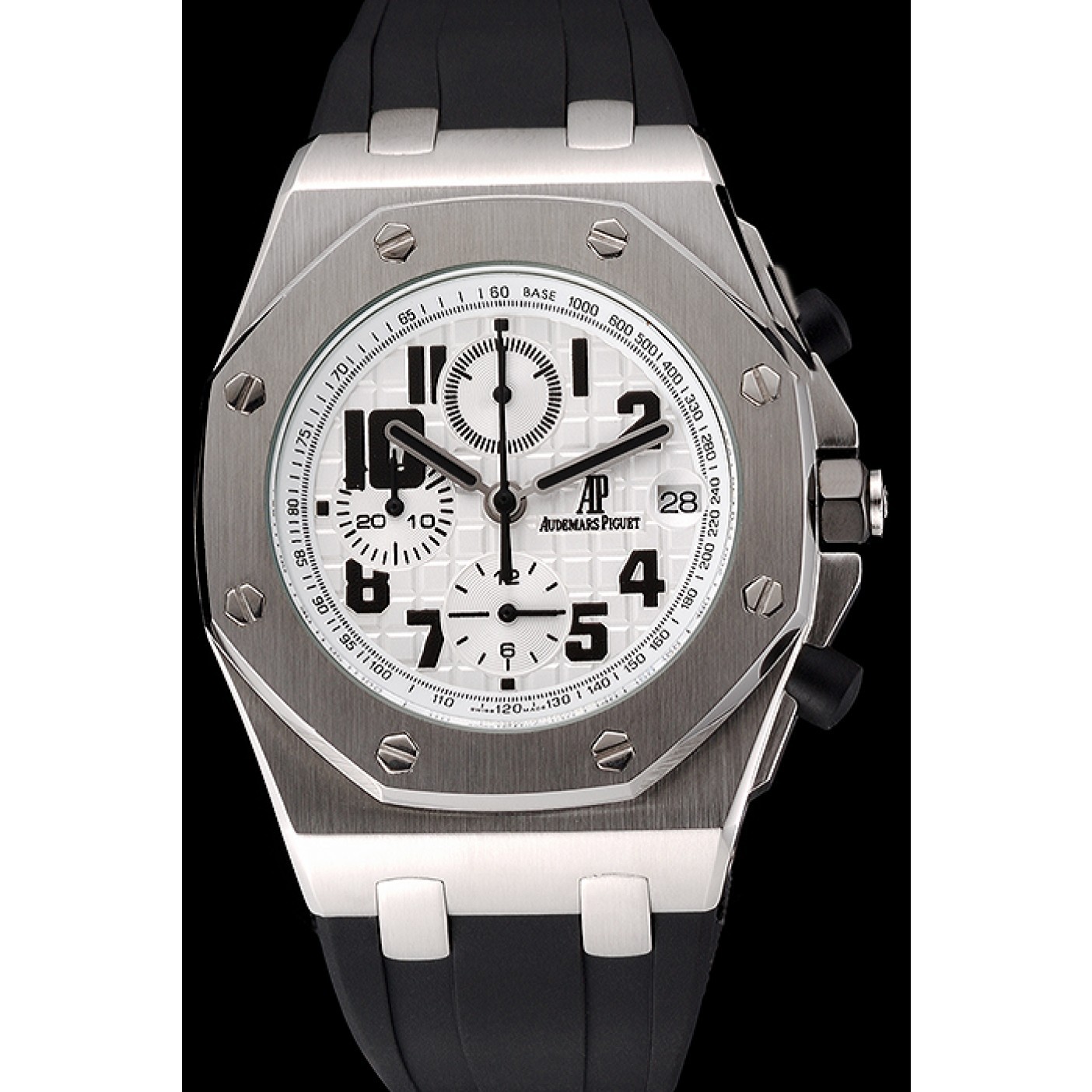 MiroTime Audemars Piguet Royal Oak Offshore White Dial Stainless Steel Case Black Rubber Strap