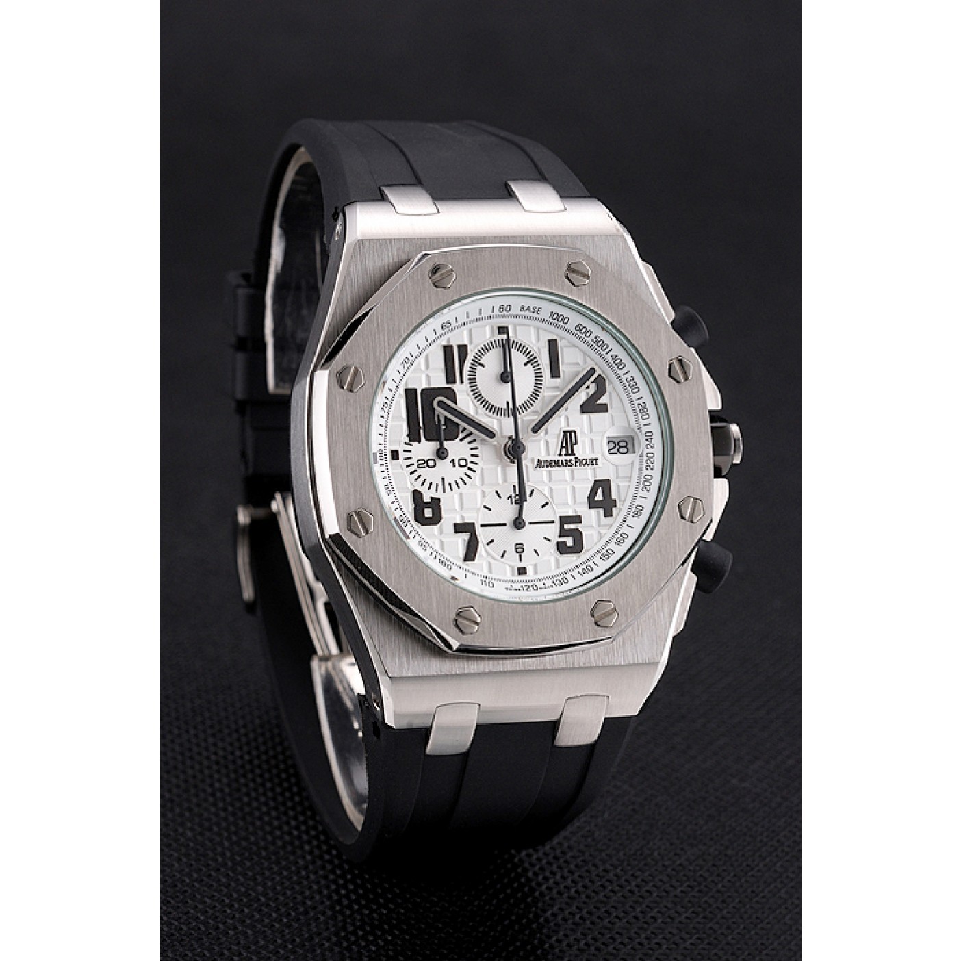 MiroTime Audemars Piguet Royal Oak Offshore White Dial Stainless Steel Case Black Rubber Strap