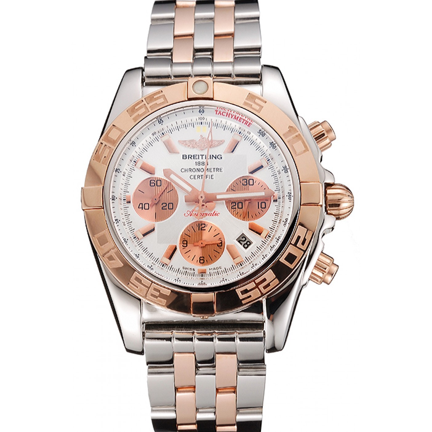 MiroTime Swiss Breitling Certifie Stainless Steel Bezel White Dial 80288