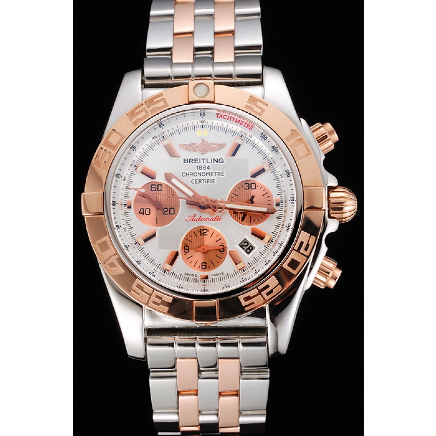 MiroTime Swiss Breitling Certifie Stainless Steel Bezel White Dial 80288