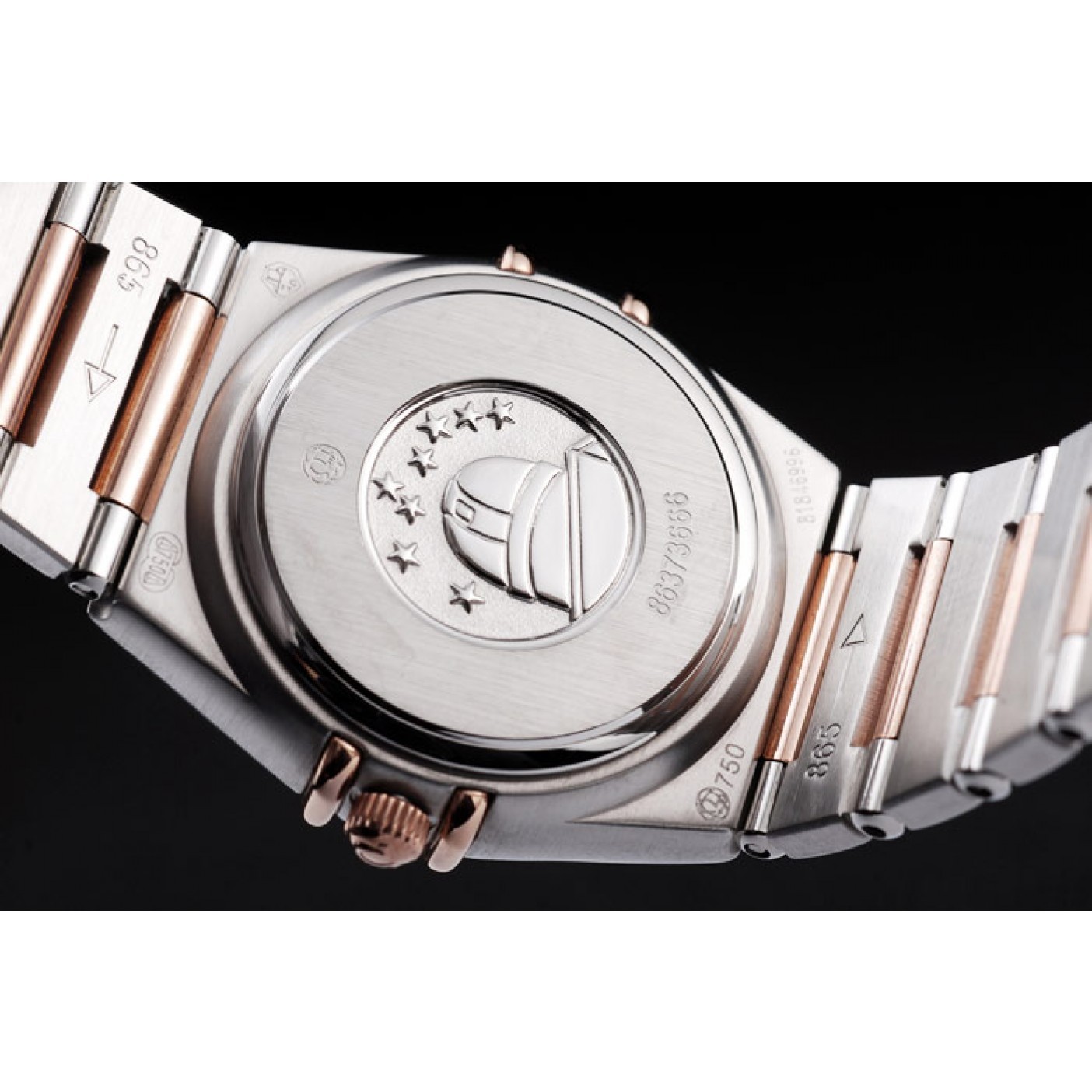 MiroTime Omega Swiss Constellation Jewelry Diamond Case Radial Emblem Black Dial 98113