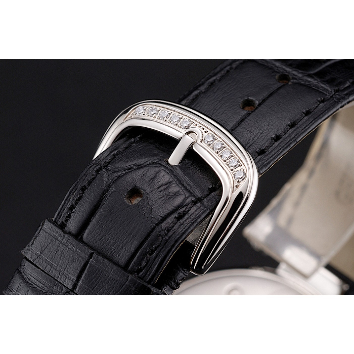 MiroTime Franck Muller Double Mistery Ronde Black Dial Stainless Steel Case Black Leather Strap