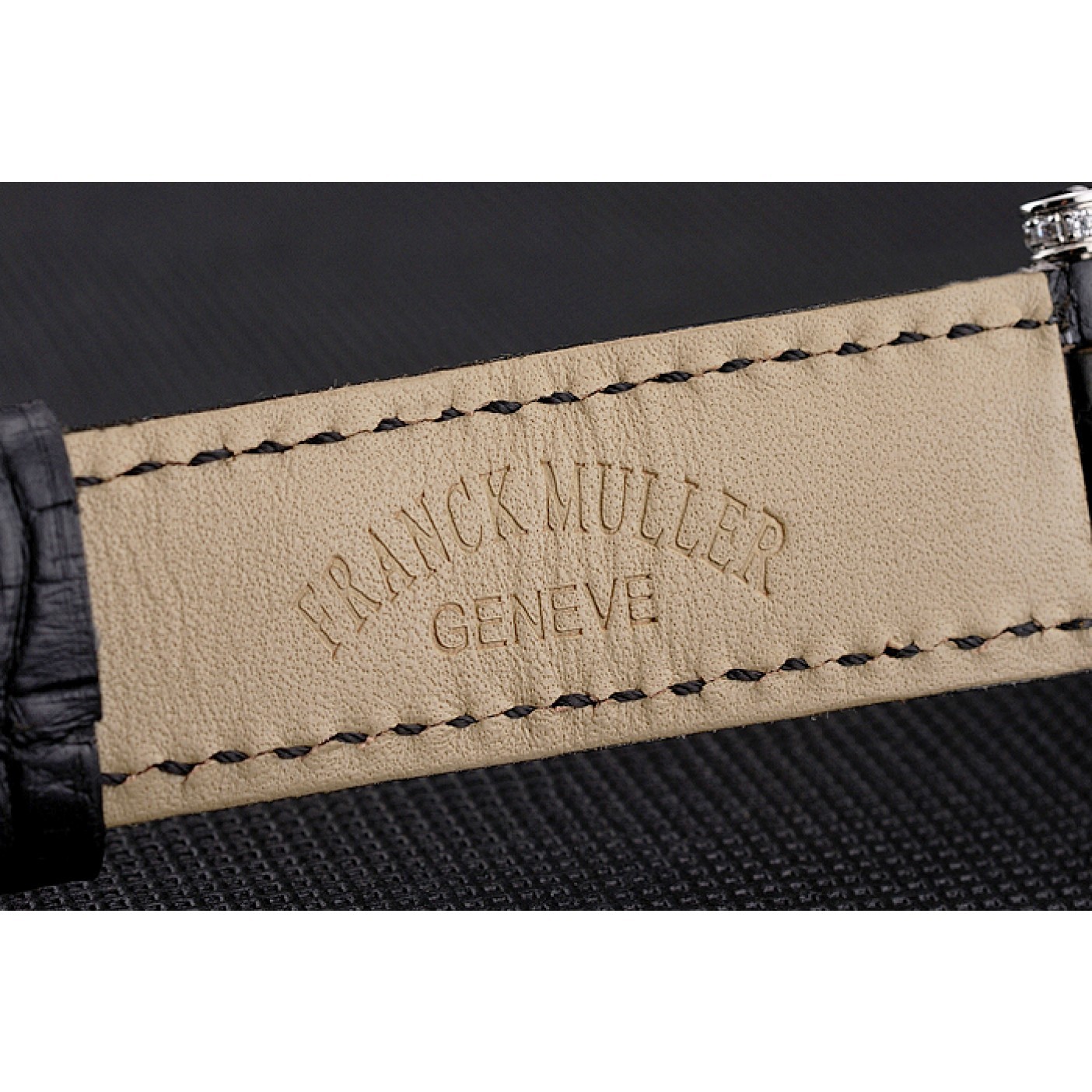 MiroTime Franck Muller Double Mistery Ronde Black Dial Stainless Steel Case Black Leather Strap
