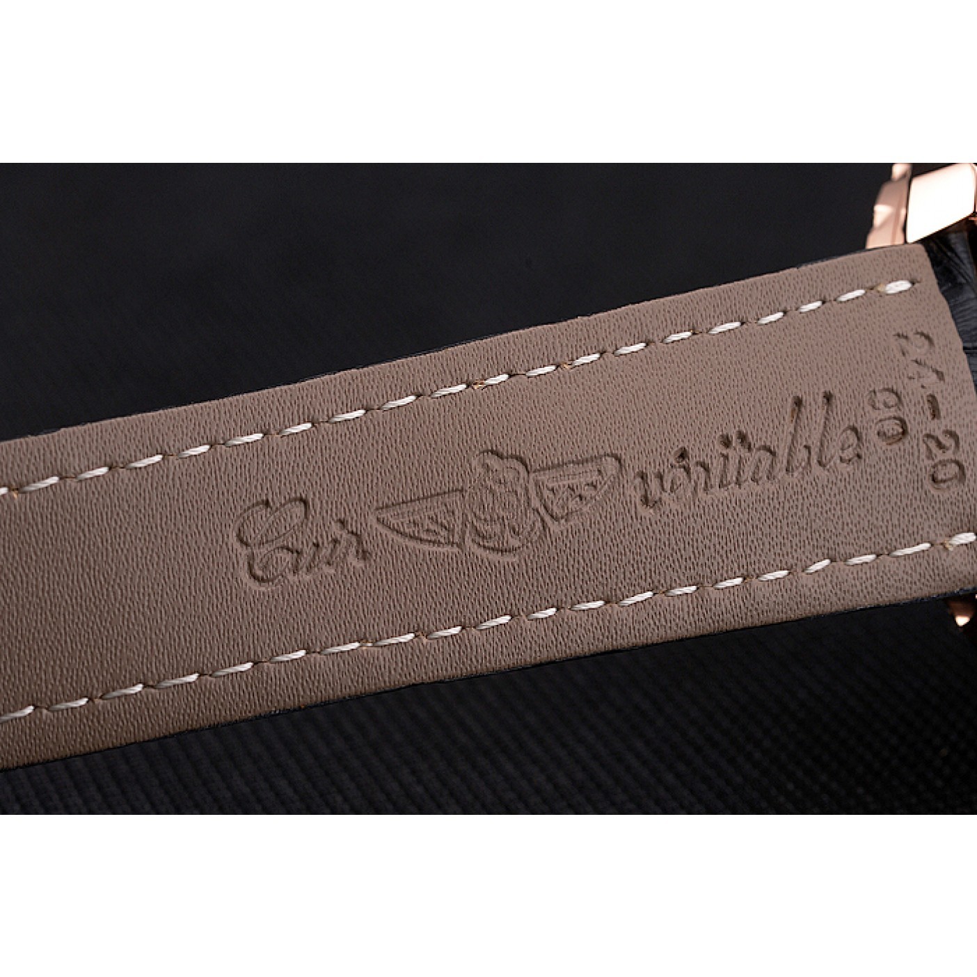 MiroTime Breitling For Bentley Mulliner Tourbillon Black Dial Rose Gold Case Black Leather Strap