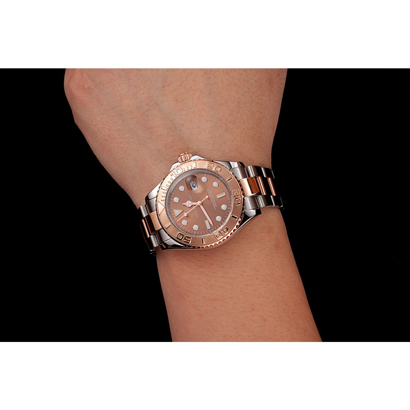MiroTime Rolex Yacht Master Rose Gold Dial Two Tone Stainless Steel Bracelet 1453864