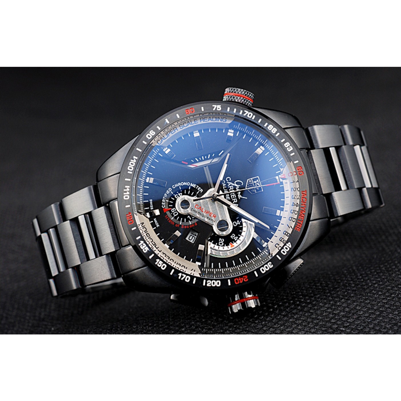 MiroTime Tag Heuer Carrera Black Stainless Steel Case Black Dial 98243
