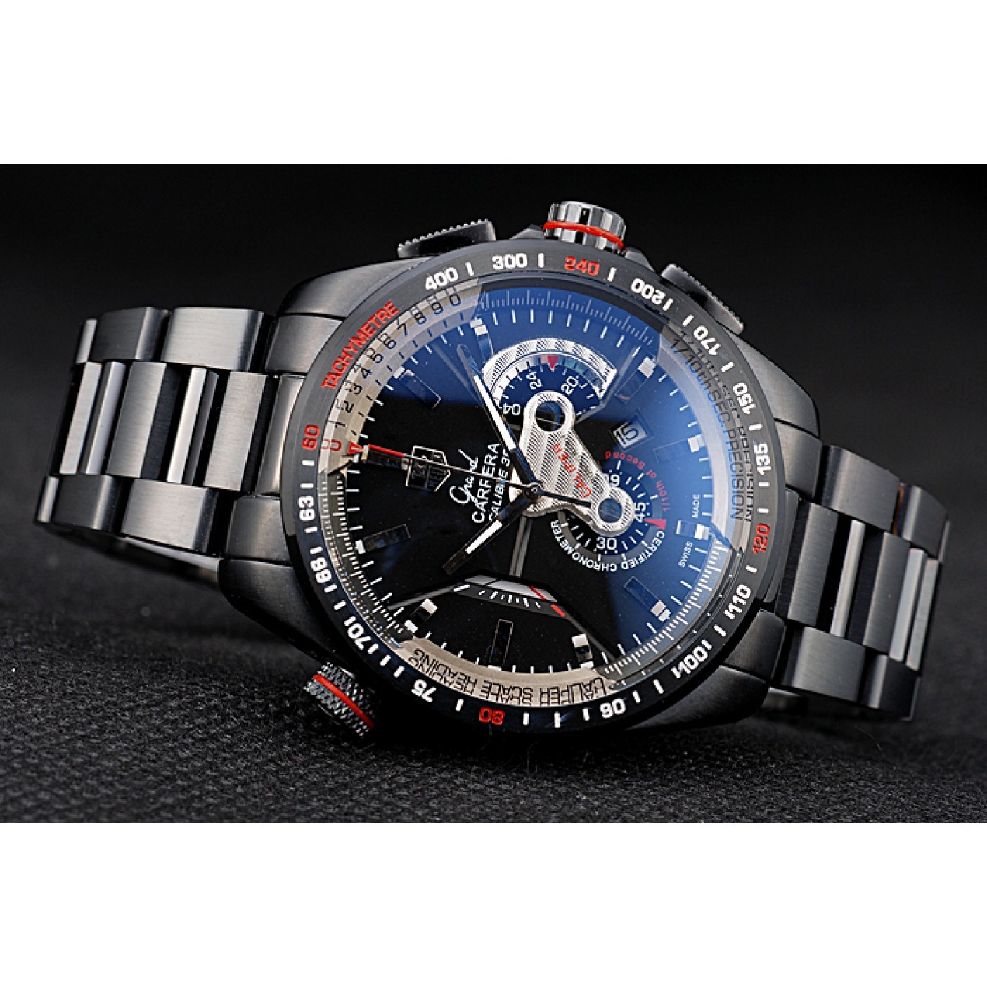 MiroTime Tag Heuer Carrera Black Stainless Steel Case Black Dial 98243