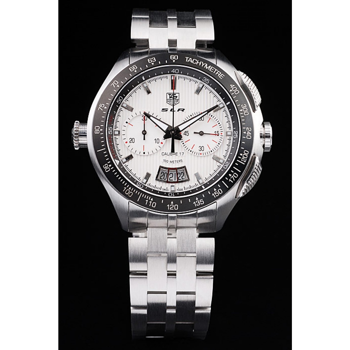 MiroTime Tag Heuer Swiss SLR Tachymeter Bezel Stainless Steel White Dial