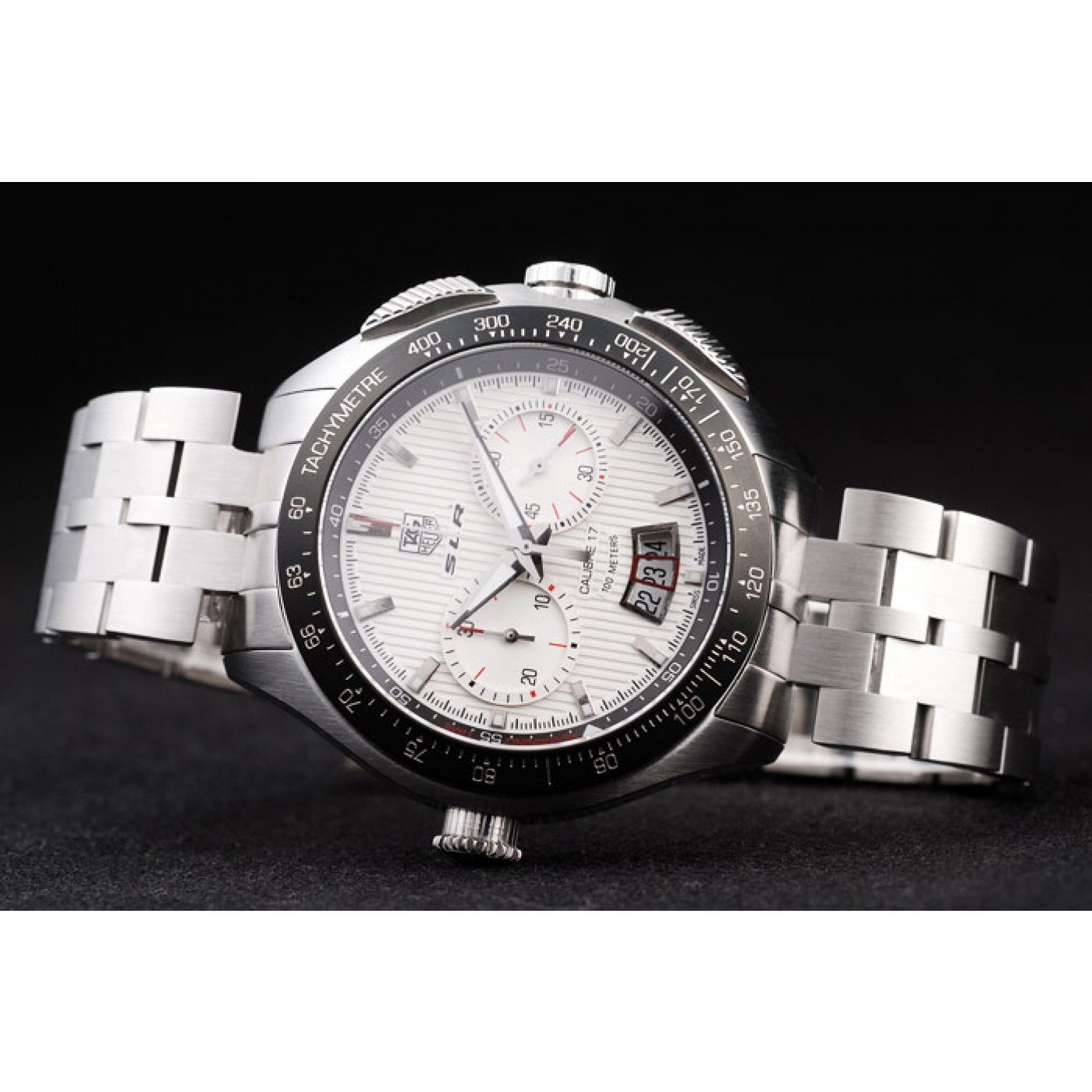 MiroTime Tag Heuer Swiss SLR Tachymeter Bezel Stainless Steel White Dial