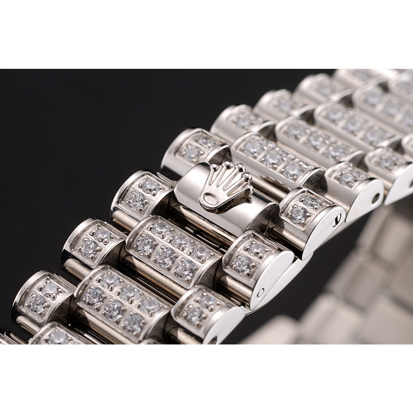 MiroTime Swiss Rolex Day-Date Diamond Pave Dial Diamond Case Diamond Bracelet 1453950