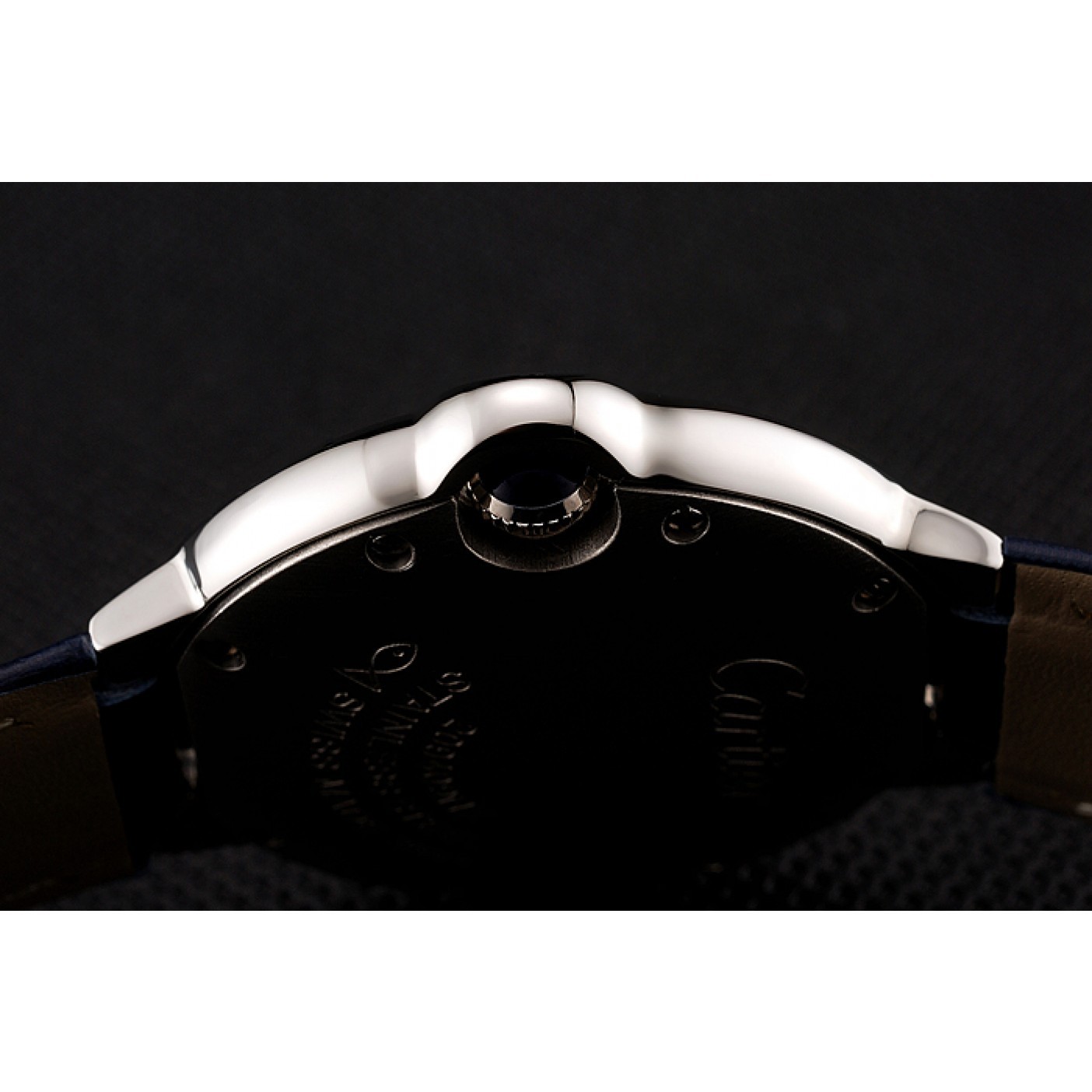 MiroTime Cartier Ballon Bleu Silver Bezel with Dark Blue Dial and Dark Blue Leather Band 621555