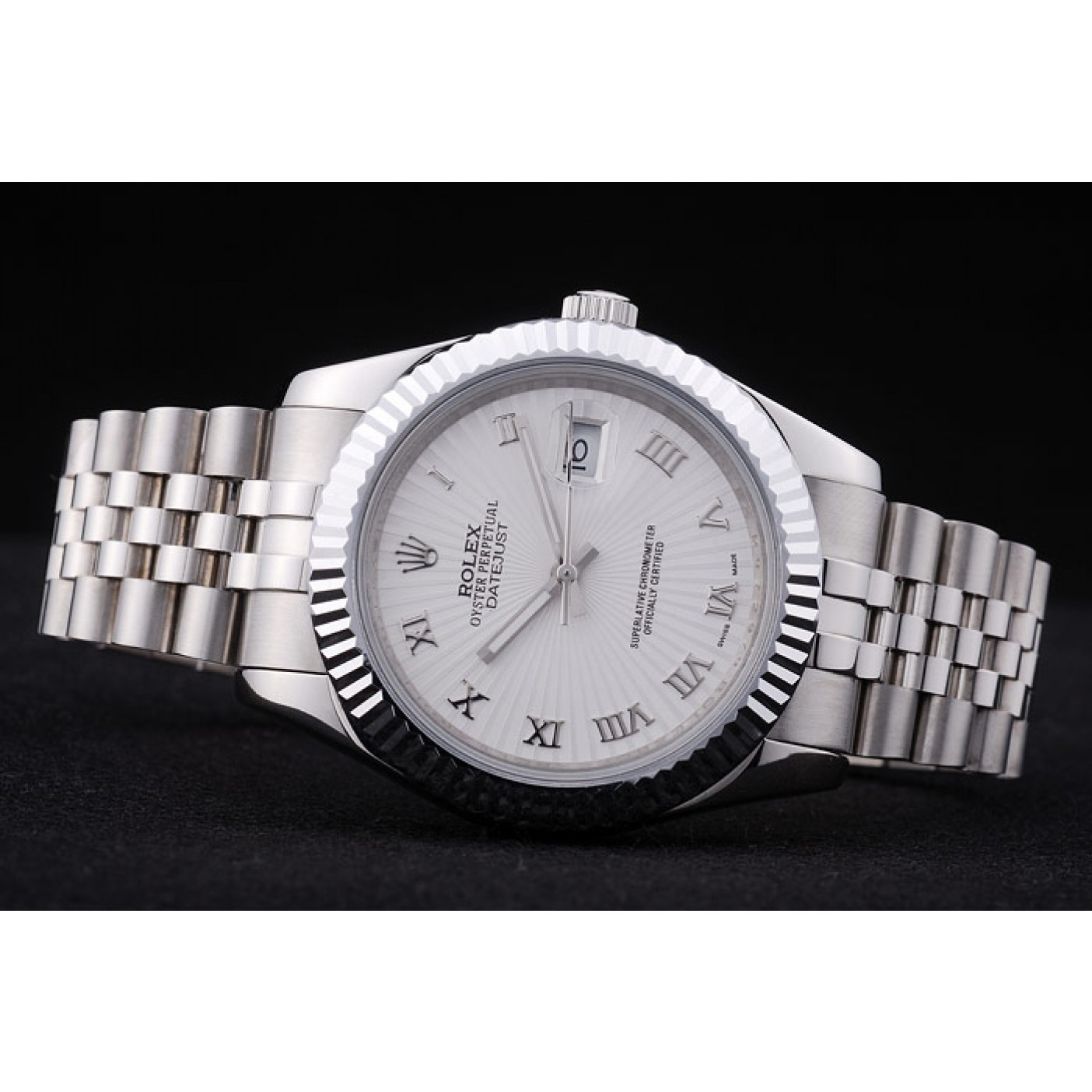 MiroTime Rolex Datejust White Radial Dial Ribbed Bezel 7478