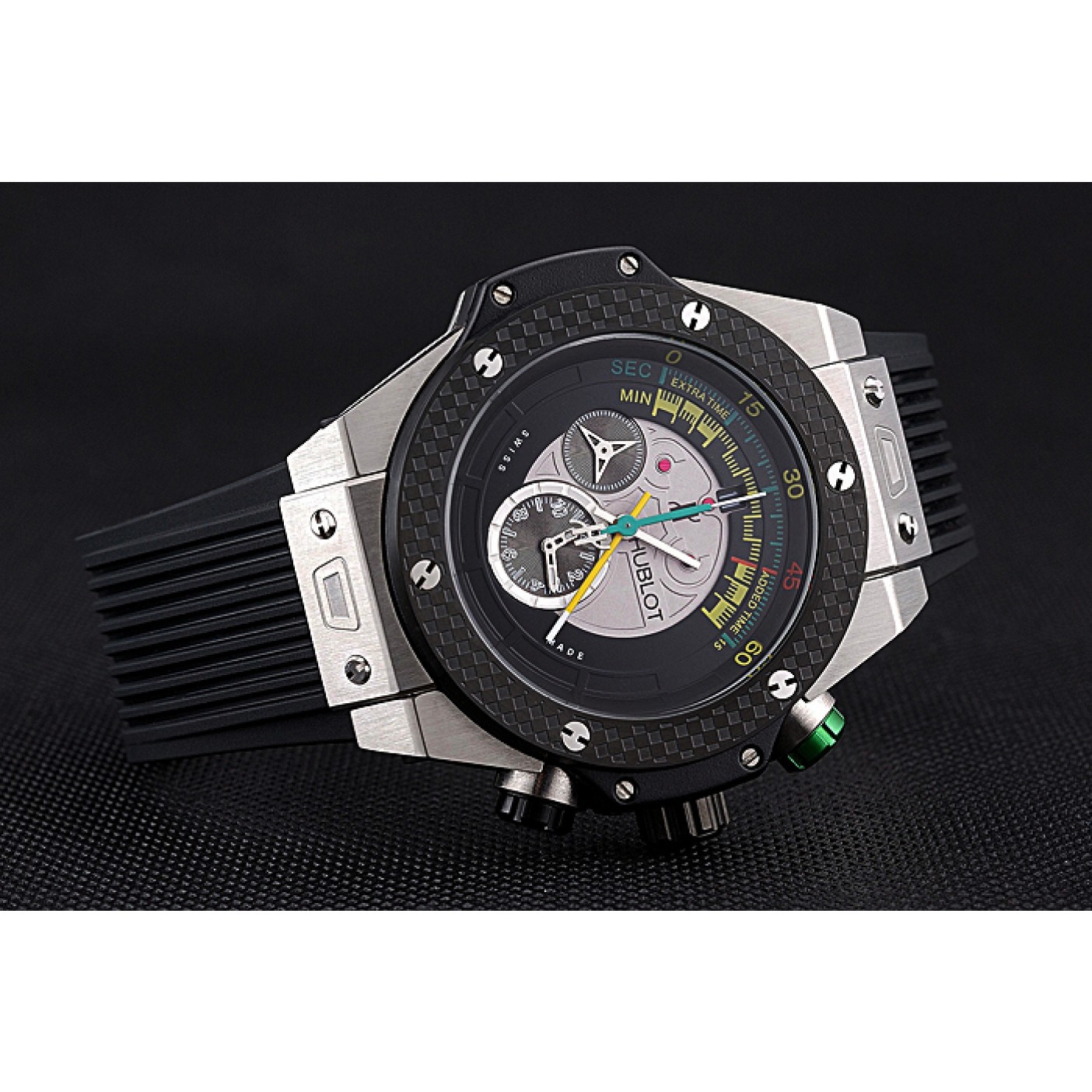 MiroTime Hublot Big Bang Unico Bi-Retrograde Chrono King Stainless Steel Case Black Rubber Strap 622770