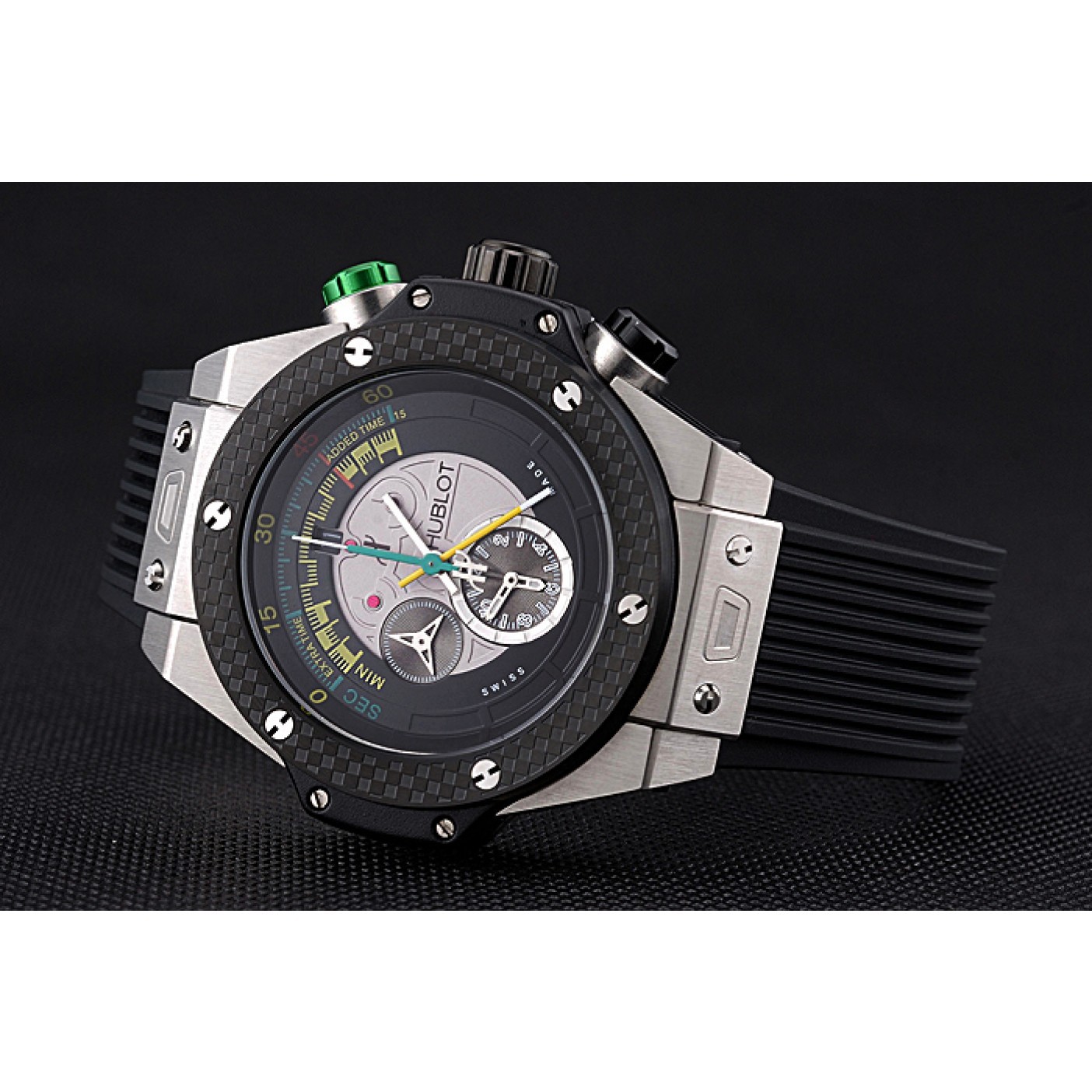 MiroTime Hublot Big Bang Unico Bi-Retrograde Chrono King Stainless Steel Case Black Rubber Strap 622770