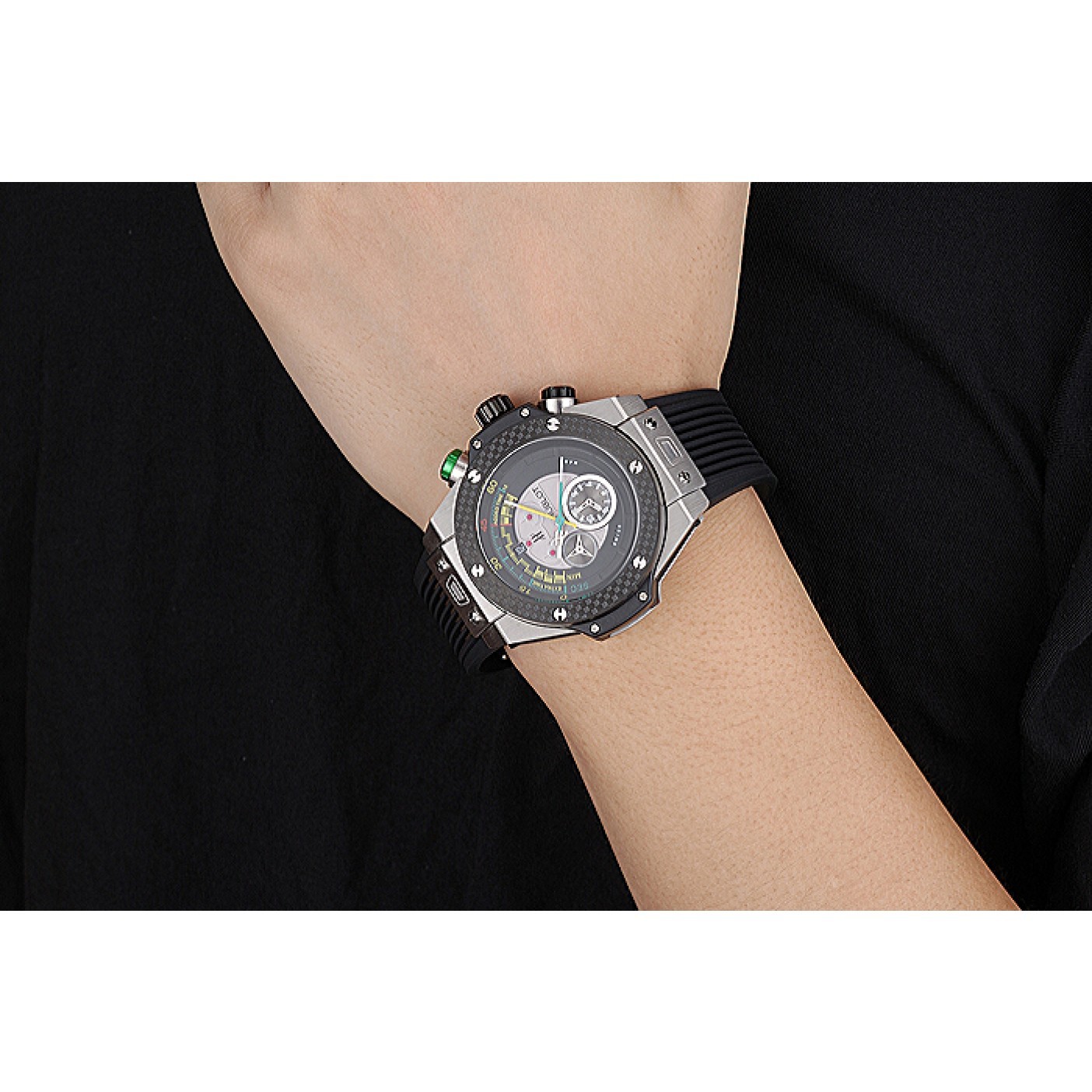 MiroTime Hublot Big Bang Unico Bi-Retrograde Chrono King Stainless Steel Case Black Rubber Strap 622770