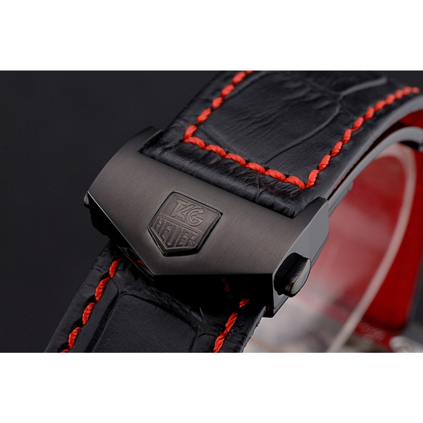 MiroTime Tag Heuer Monaco Calibre 36 Blue And Red Dial Stripes Dial Black Leather Strap 622272