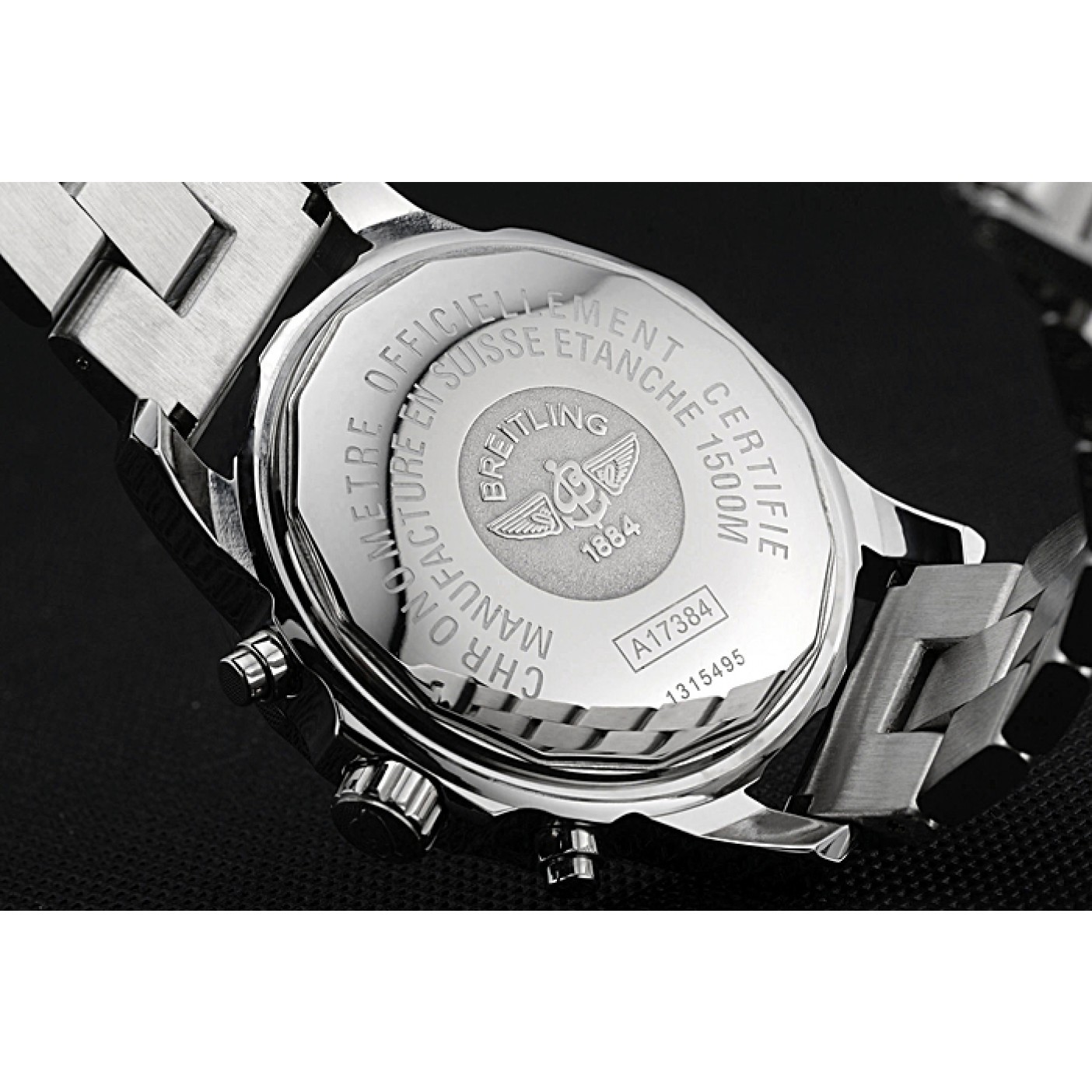 MiroTime Breitling Colt Chronograph II Black Dial Stainless Steel Bracelet 622427
