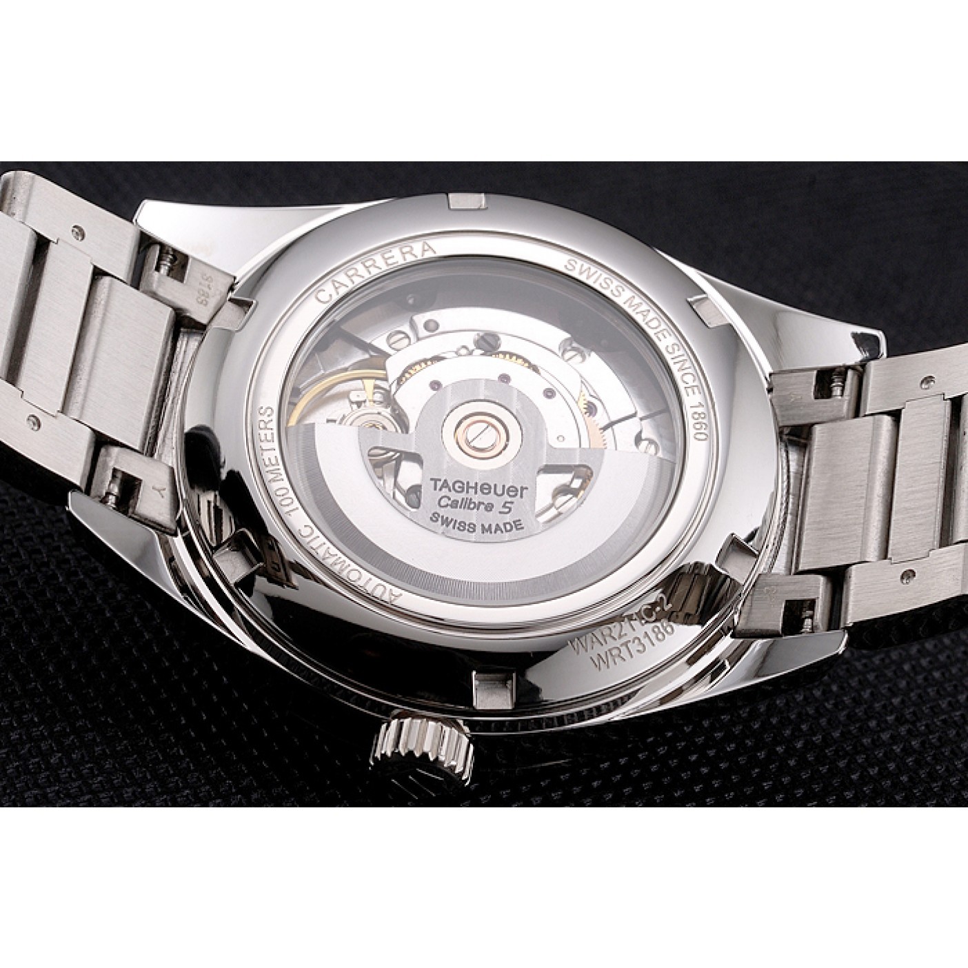MiroTime Swiss Tag Heuer Carrera Calibre 5 Black Dial Stainless Steel Case And Bracelet