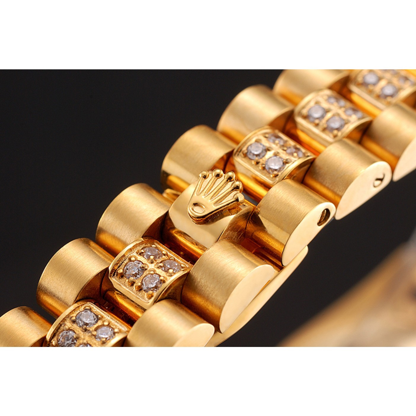 MiroTime Swiss Rolex DayJust Diamond Pave Dial Gold Diamond Bracelet 1453955