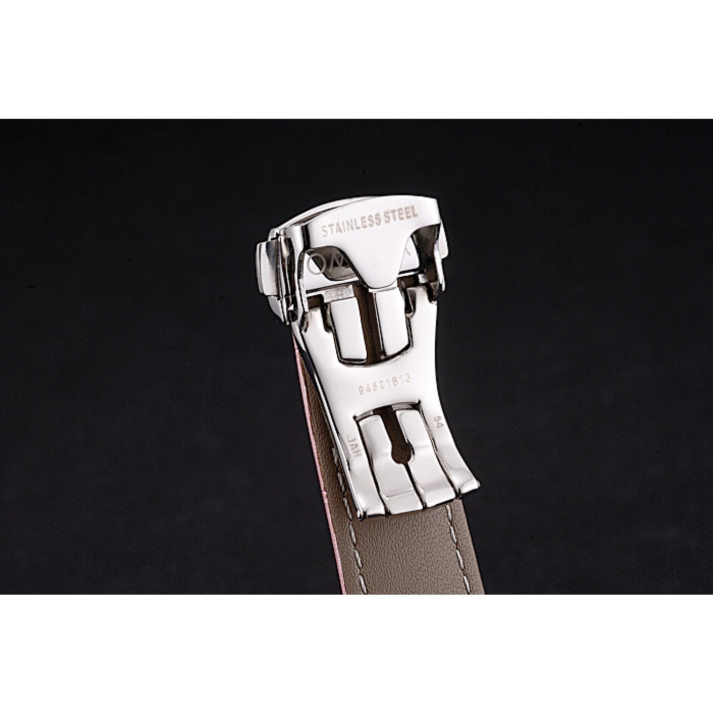 MiroTime Omega DeVille Prestige Co-Axial Diamond Silver Case Mother-Of-Pearl Dial Pink Leather Strap
