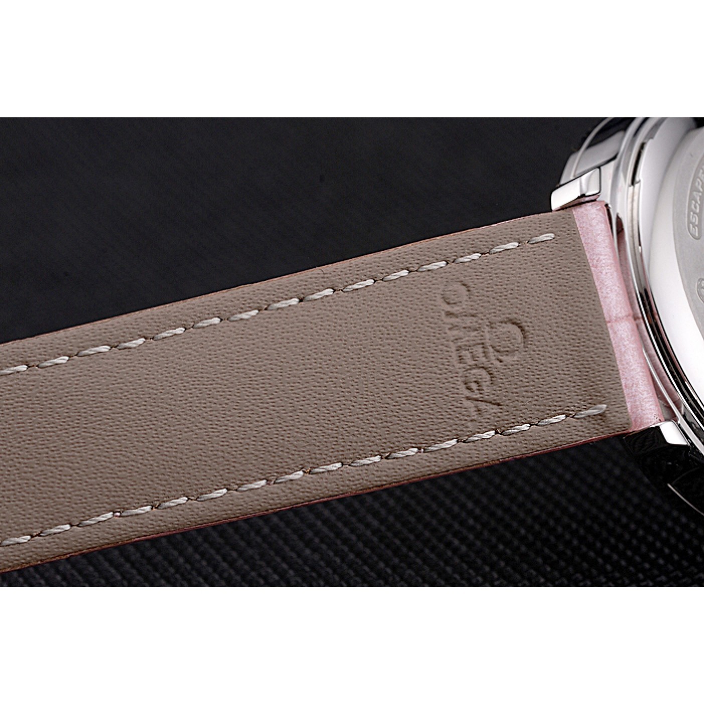 MiroTime Omega DeVille Prestige Co-Axial Diamond Silver Case Mother-Of-Pearl Dial Pink Leather Strap