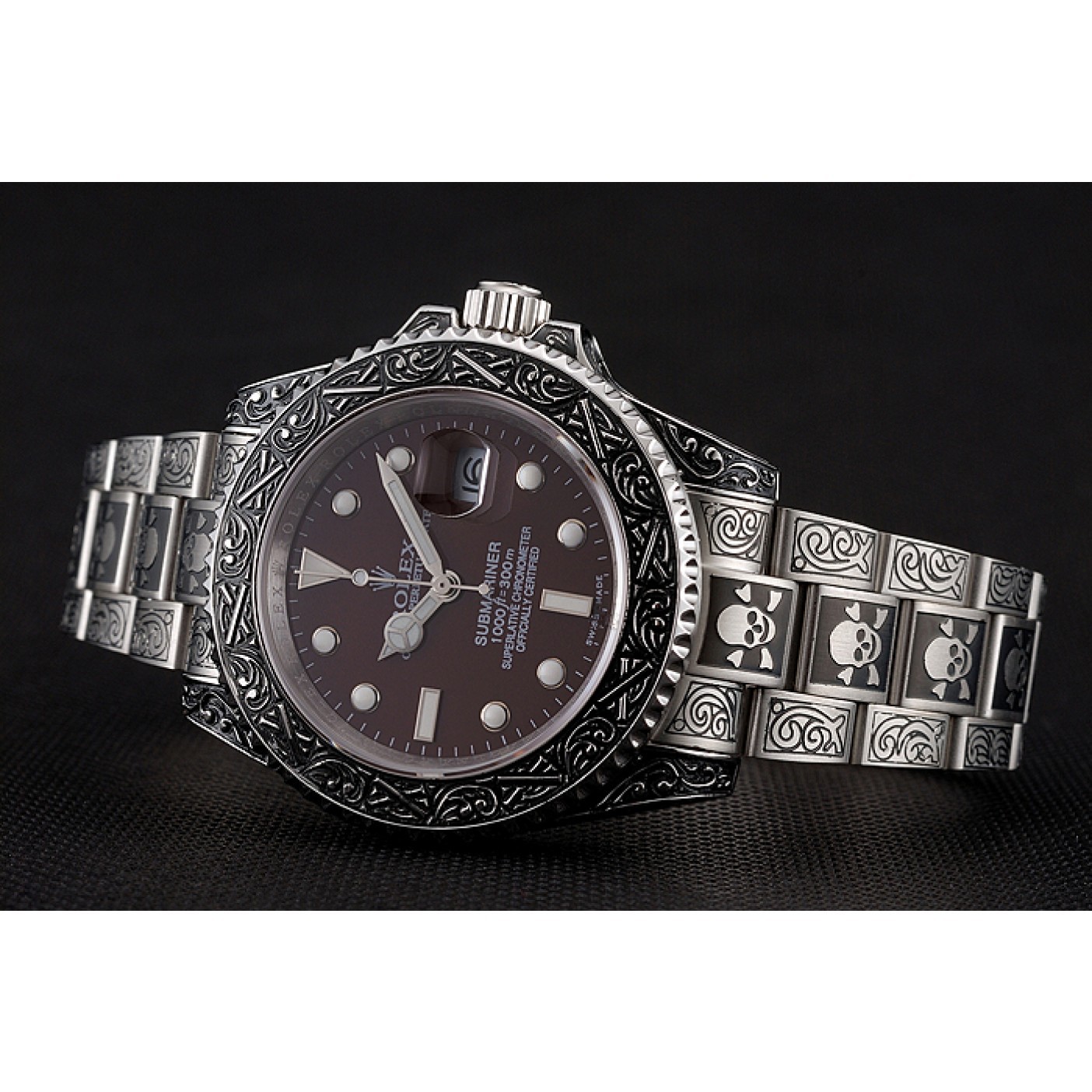MiroTime Rolex Submariner Skull Limited Edition Brown Dial Vintage Case And Bracelet 1454078