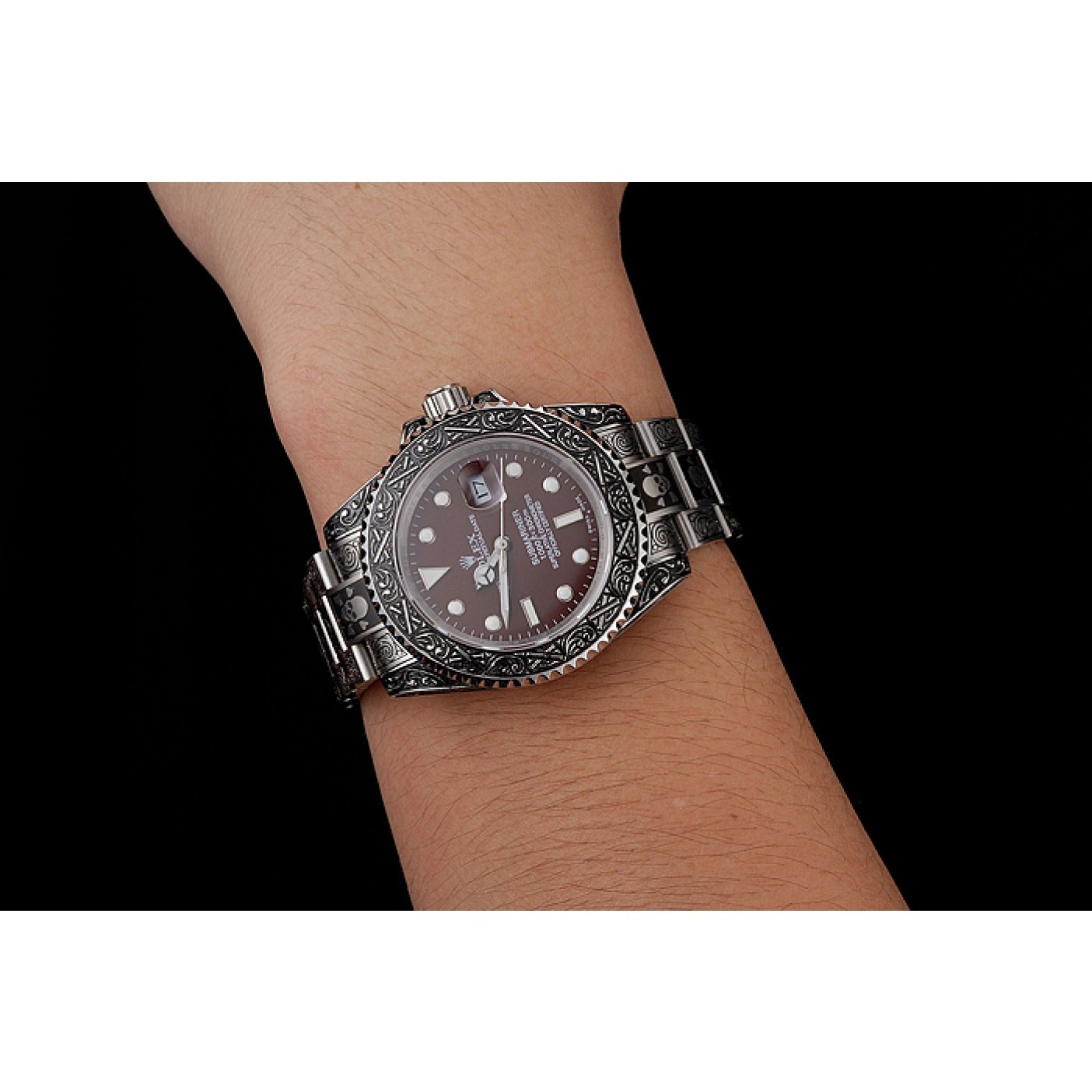 MiroTime Rolex Submariner Skull Limited Edition Brown Dial Vintage Case And Bracelet 1454078