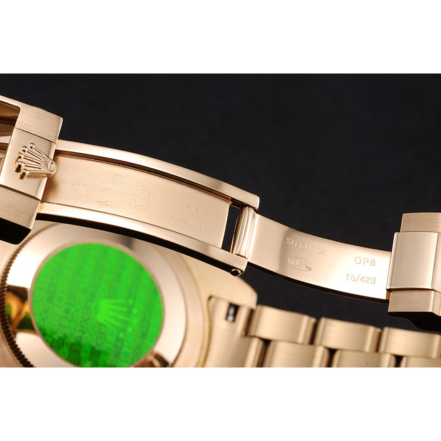 MiroTime Swiss Rolex Submariner Black Dial Black Bezel Yellow Gold Case And Bracelet
