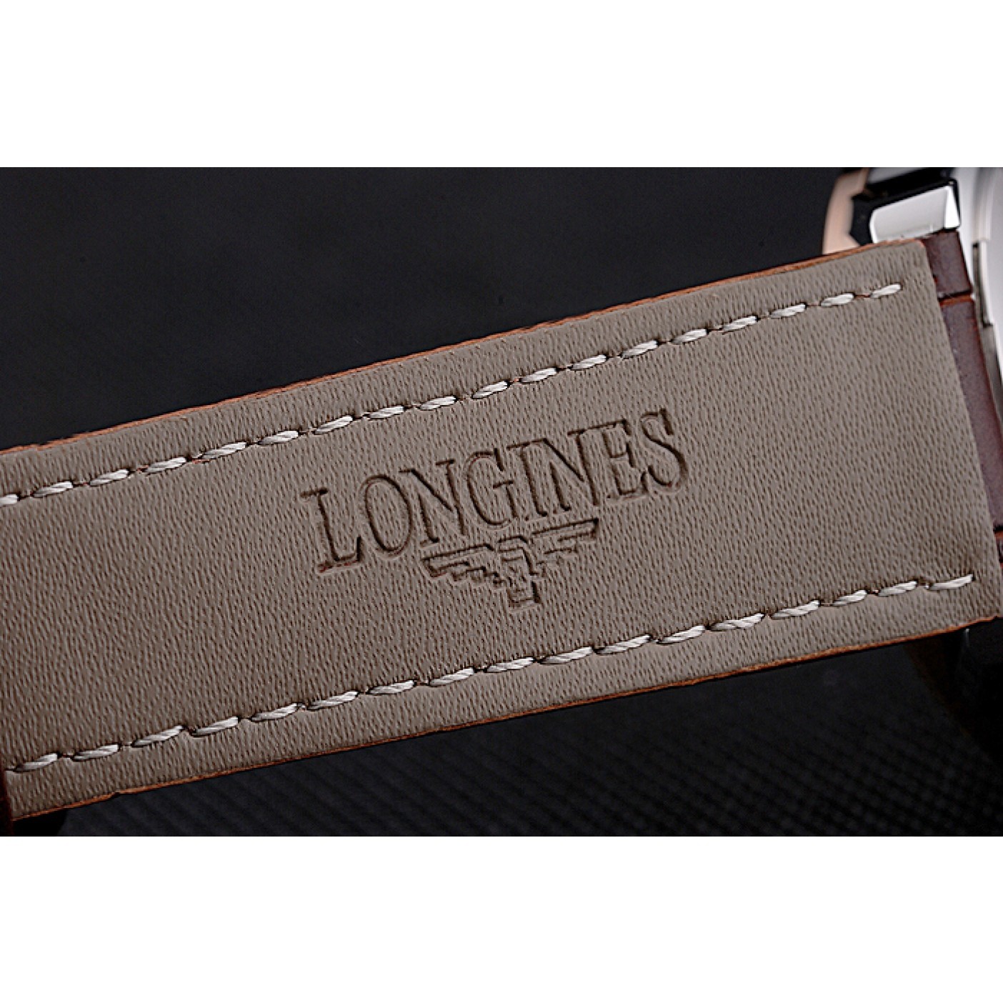 MiroTime Longines Column Wheel Black Dial Two Tone Case Brown Leather Strap