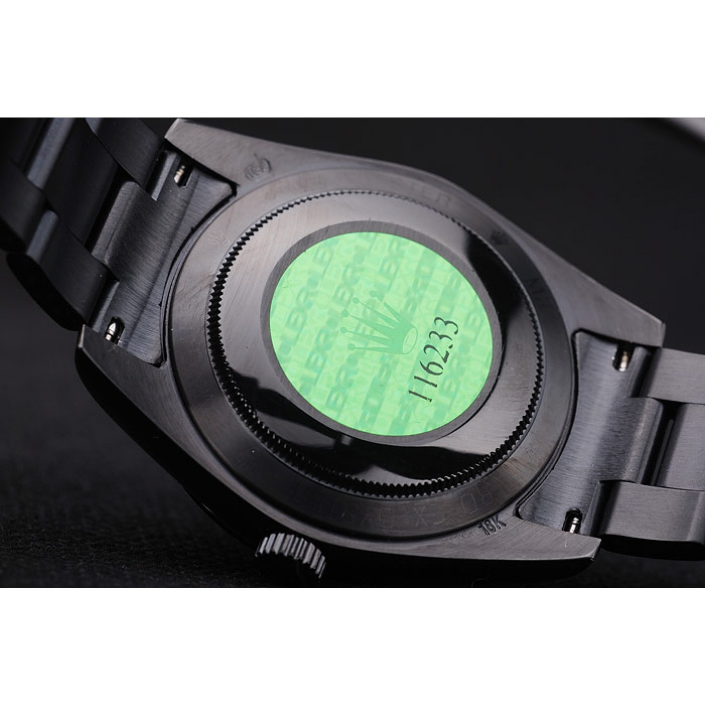 MiroTime Rolex Milgaus Bamford Ion Plated Stainless Steel Bezel Black Dial 7476