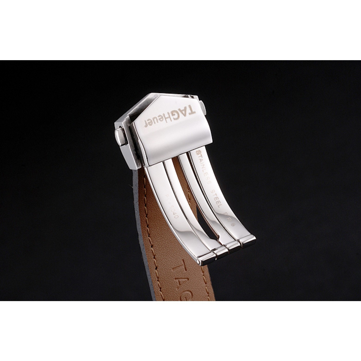 MiroTime Swiss Tag Heuer Carrera Calibre 5 Black Dial Stainless Steel Case Black Leather Strap