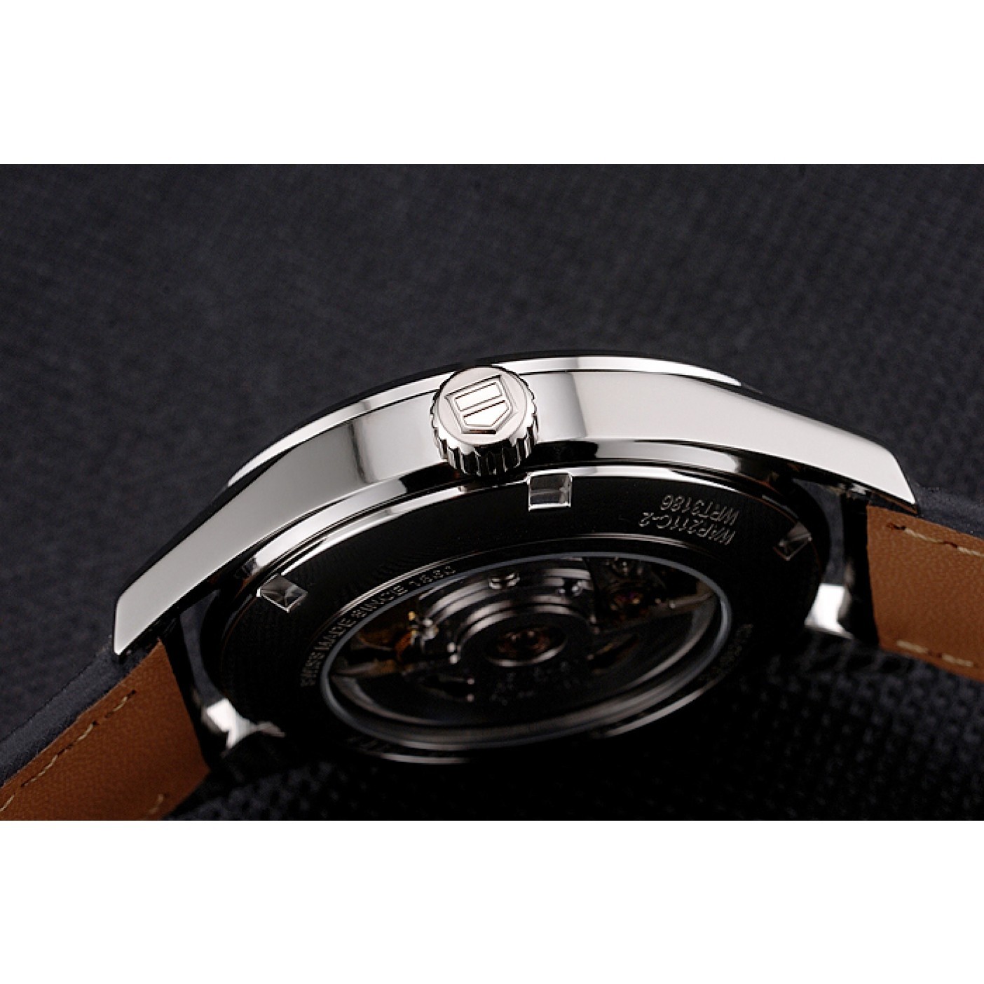 MiroTime Swiss Tag Heuer Carrera Calibre 5 Black Dial Stainless Steel Case Black Leather Strap