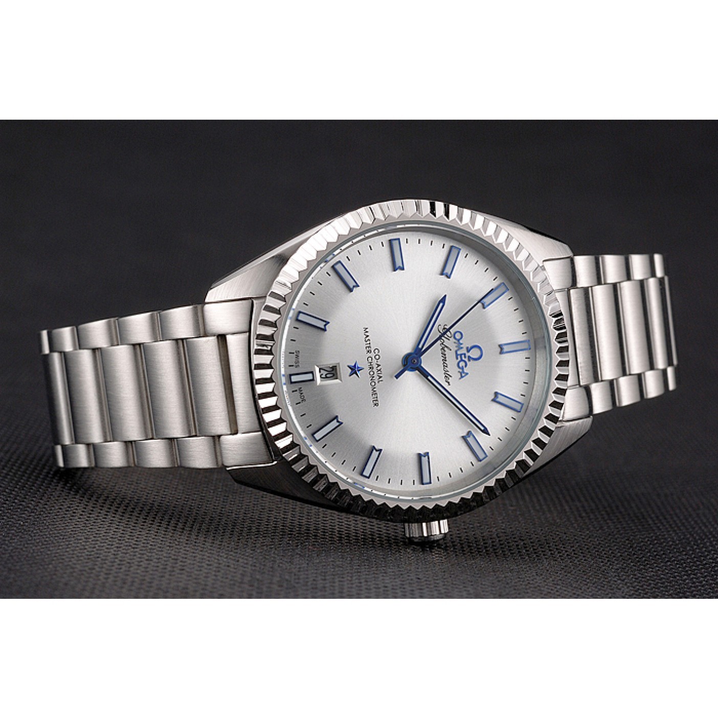 MiroTime Omega Globemaster Silver Dial Blue Hands Stainless Steel Case And Bracelet