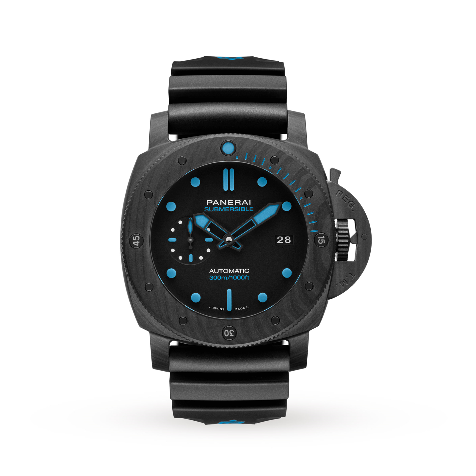 MiroTime Swiss Panerai Submersible Carbotech 47mm Mens Watch PAM01616