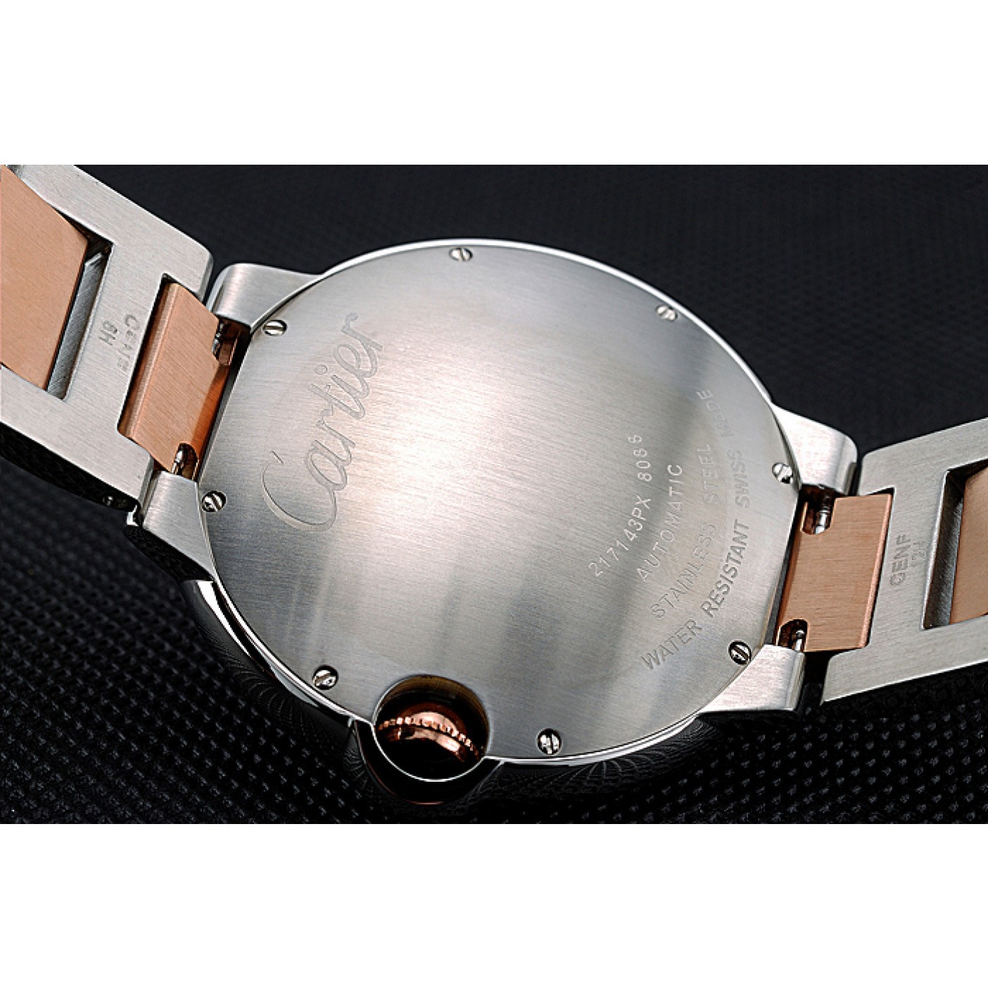 MiroTime Swiss Cartier Ballon Bleu 42mm Silver Dial Stainless Steel Case Two Tone Rose Gold Bracelet 622875