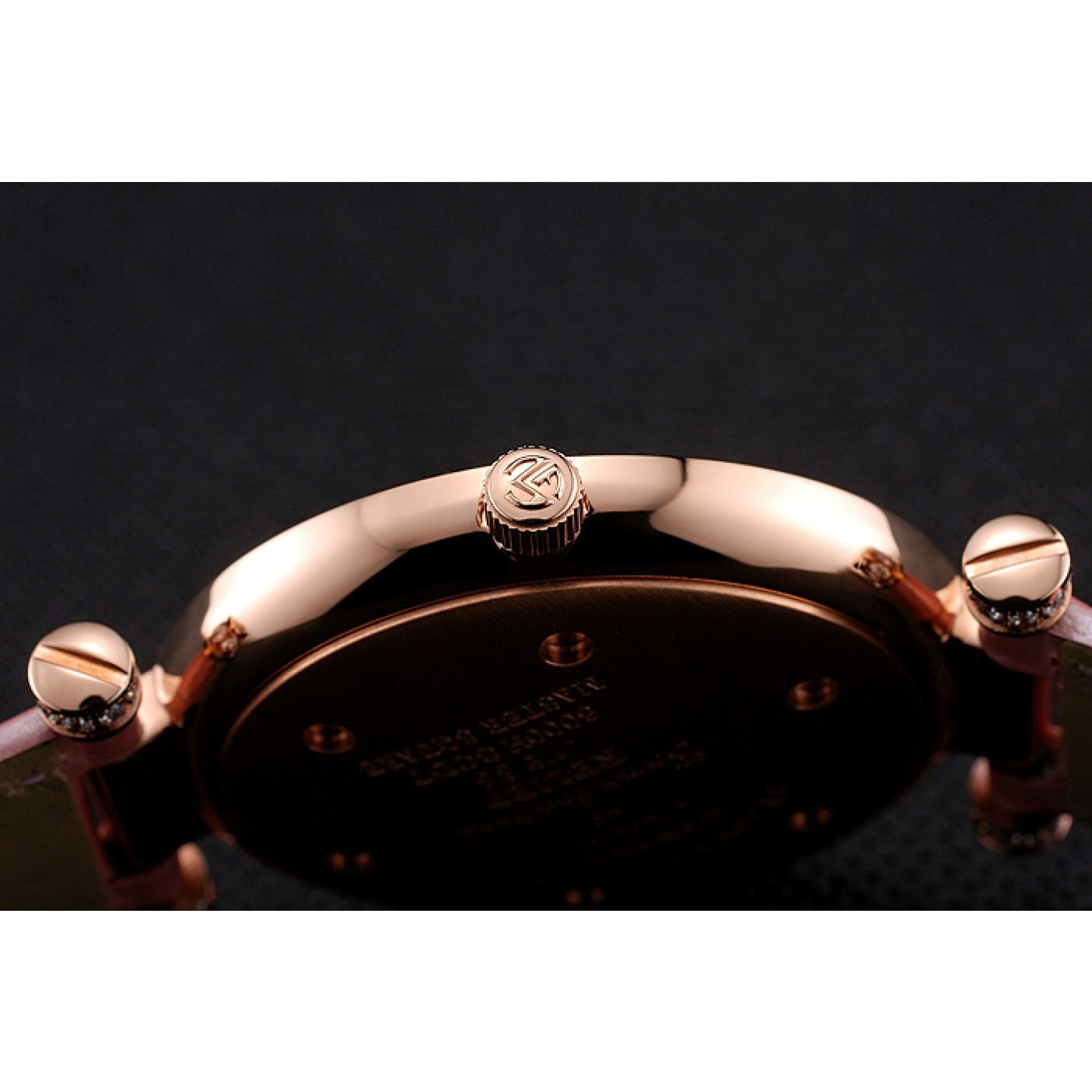 MiroTime Franck Muller Double Mistery Ronde White Dial Rose Gold Case Light Pink Leather Strap