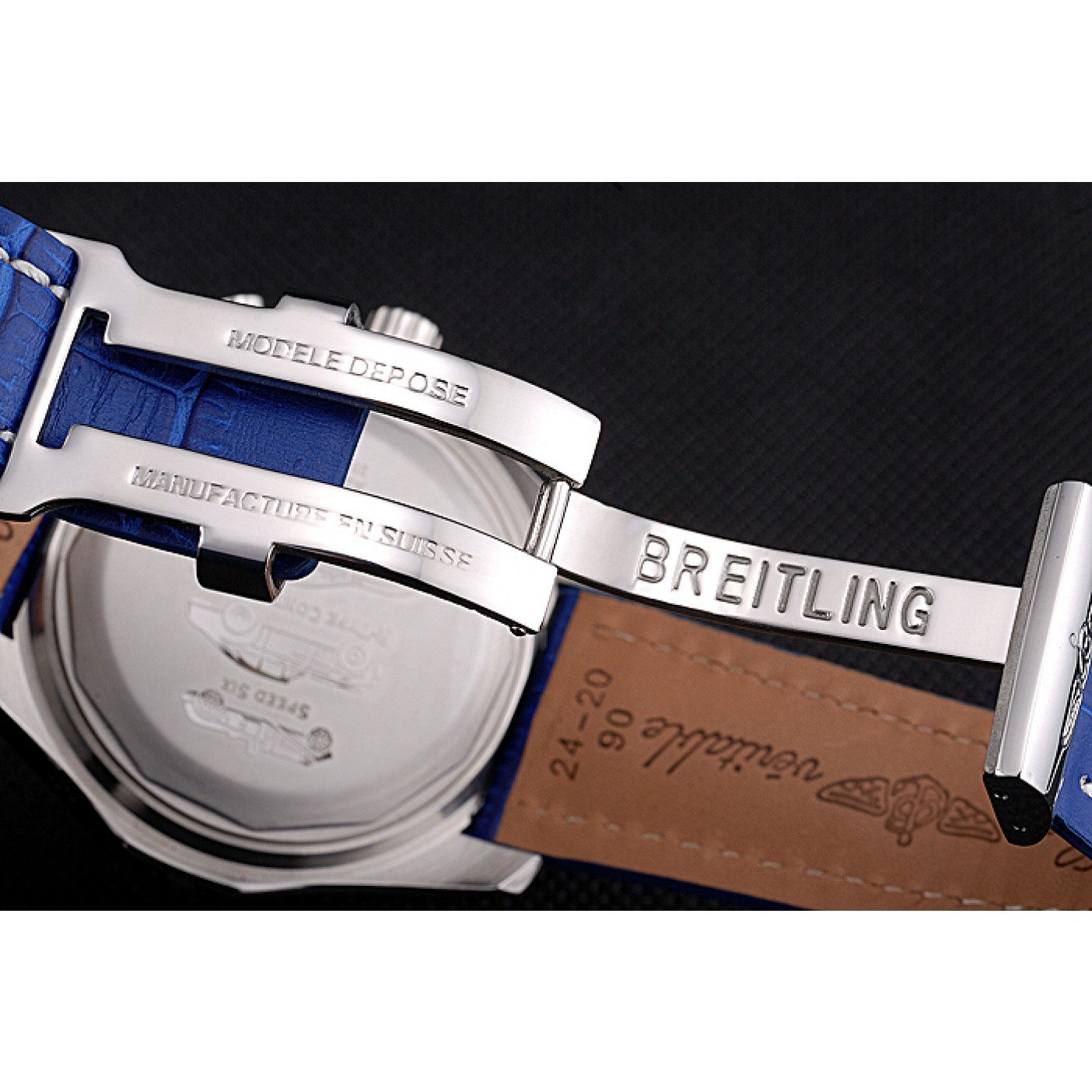 MiroTime Breitling Bentley Mulliner Tourbillon Blue Dial Stainless Steel Case Blue Leather Strap 622726