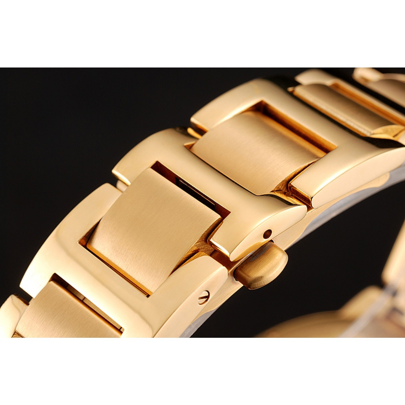 MiroTime Swiss Cartier Ballon Bleu Two Timezone White Dial Gold Case Gold Bracelet 1453873